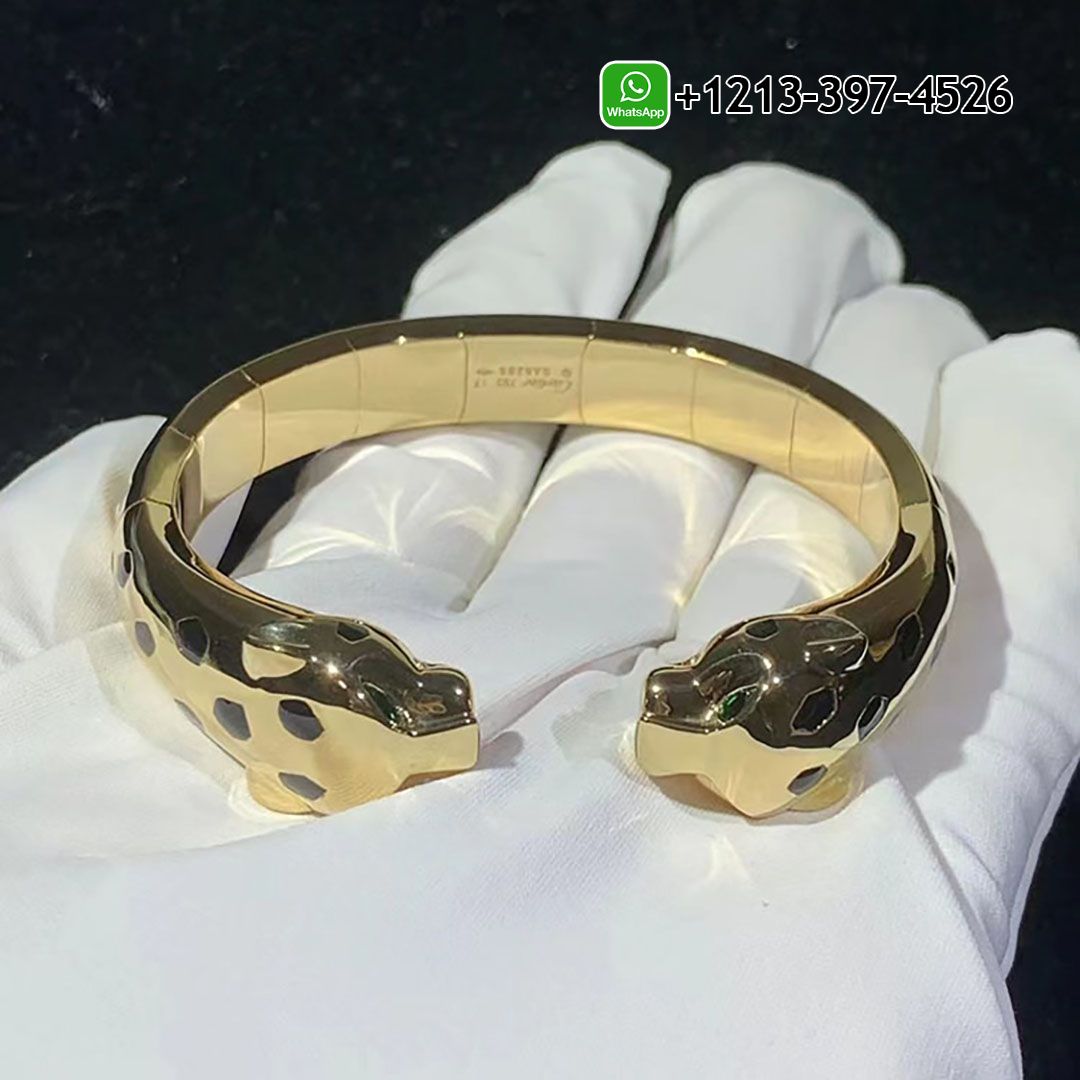 Custom Made Best Quality 1:1 Cartier Double Panthere Heads 18k Yellow Gold Panthère de Cartier Bracelet - High Quality 18k Gold and Diamond Luxury Distinctive Collection Designer Jewelry Customized Factory Price Kdi3112rc3i