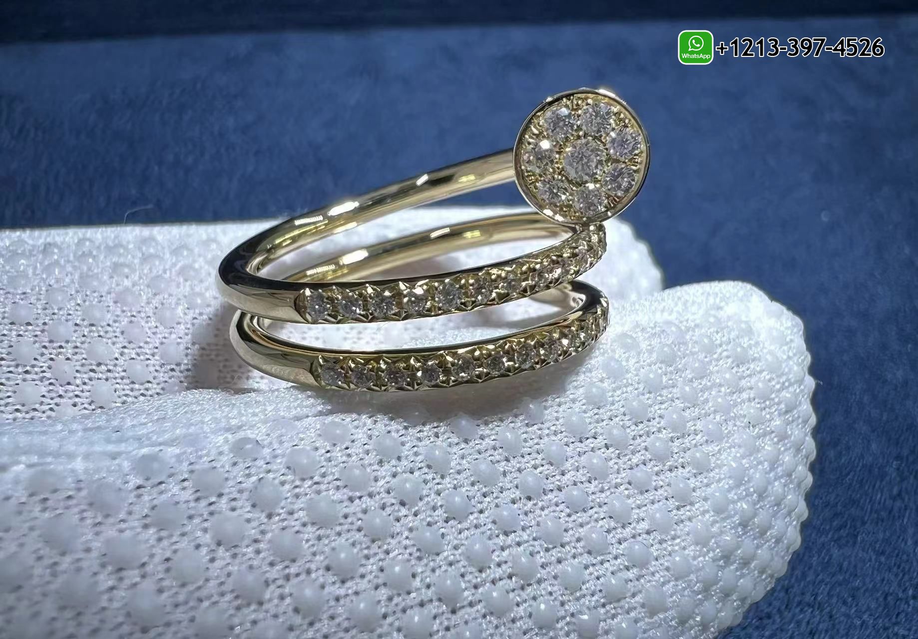 kdpuax1xxbx Cheap Cartier Juste un Clou Double Nail 18K Yellow Gold Pavé Diamond Ring Replica - High Quality 18k Gold and Diamond Luxury Distinctive Collection Designer Jewelry Customized Factory Price - Image 3