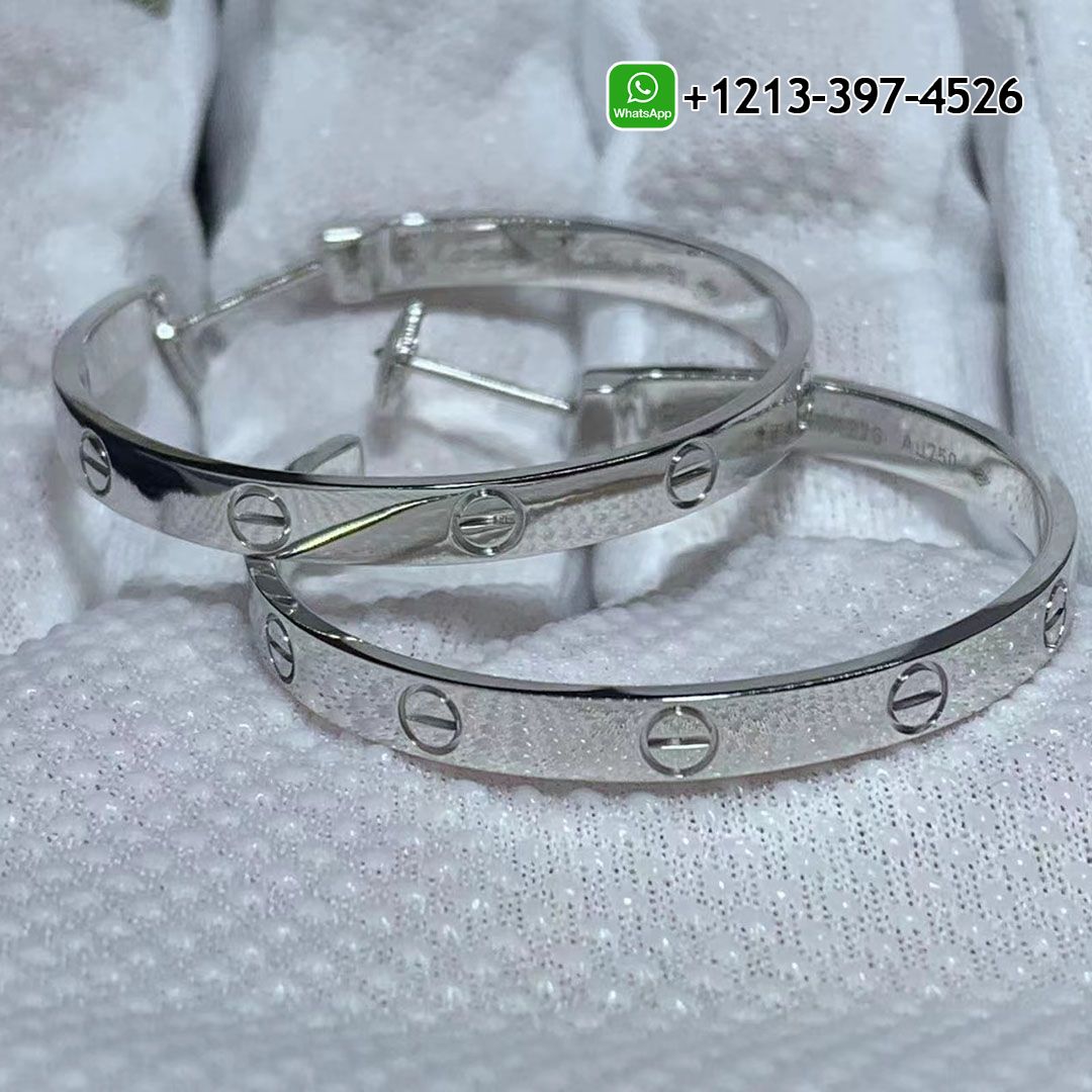 Best Sellers 1:1 Quality Cheap Custom Made Cartier 18k White Gold LOVE 32.6mm Hoop Earrings - High Quality 18k Gold and Diamond Luxury Distinctive Collection Designer Jewelry Customized Factory Price Kdzq5uou1ku