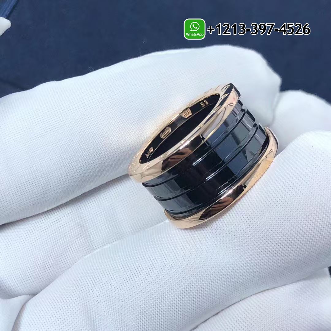 kftxwacsb5j Custom Made Best Sellers Quality 1:1 Bulgari B.zero1 four-band ring with 18 kt rose gold black ceramic - High Quality 18k Gold and Diamond Luxury Distinctive Collection Designer Jewelry Customized Factory Price - Image 5