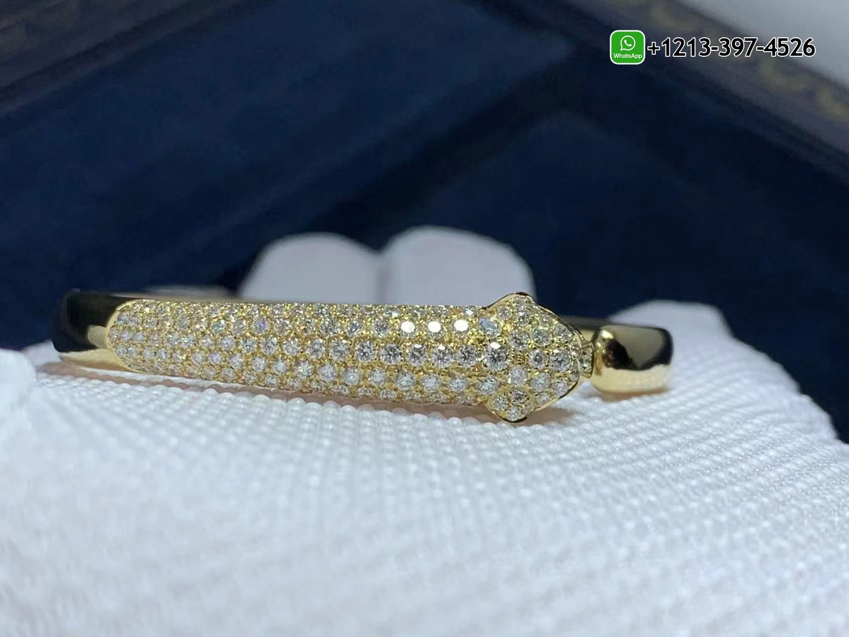kimd4axtqde Best Sellers 1:1 Quality Cheap Custom Made Cartier 18K Yellow Gold Diamond Emerald Onyx Small Model Panthere De Cartier Bracelet - High Quality 18k Gold and Diamond Luxury Distinctive Collection Designer Jewelry Customized Factory Price - Image 7