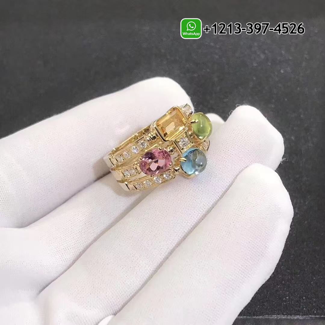 kldohltu1tr Bulgari Allegra Multi-Gem Diamond Gold Bvlgari Ring - High Quality 18k Gold and Diamond Luxury Distinctive Collection Designer Jewelry Customized Factory Price - Image 3