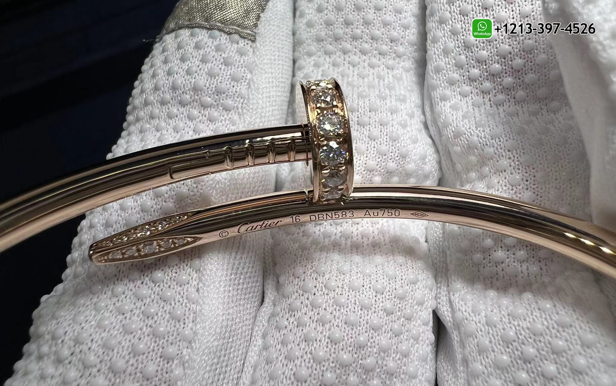 knlojyhfgjj Custom Made 1:1 Quality Cartier 18k Rose Gold And Diamond Juste Un Clou Nail Bracelet - High Quality 18k Gold and Diamond Luxury Distinctive Collection Designer Jewelry Customized Factory Price - Image 4