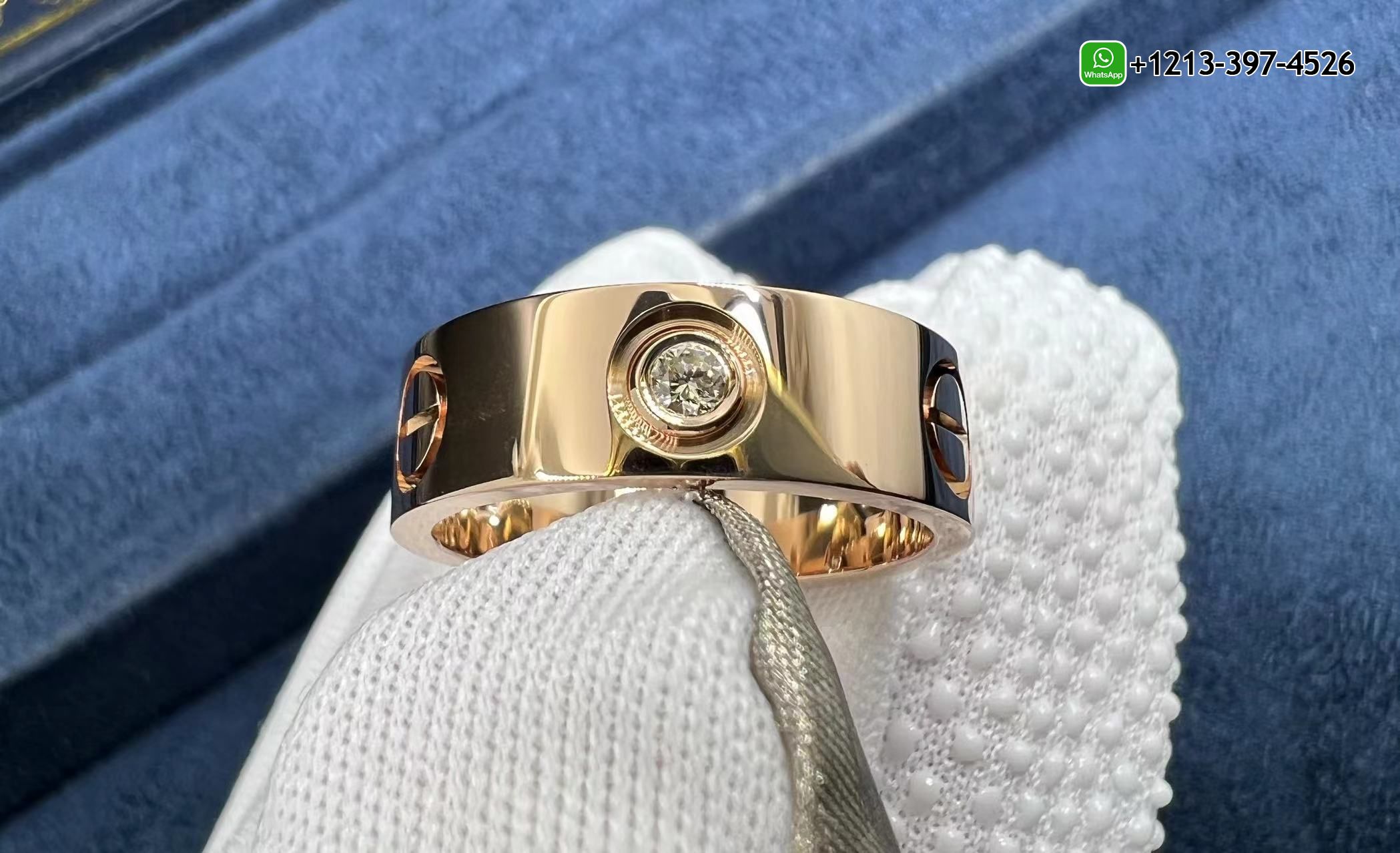 kolhteg3jj4 Custom Made High Quality Cartier 18k Rose Gold 3 Diamonds LOVE Ring - High Quality 18k Gold and Diamond Luxury Distinctive Collection Designer Jewelry Customized Factory Price - Image 6