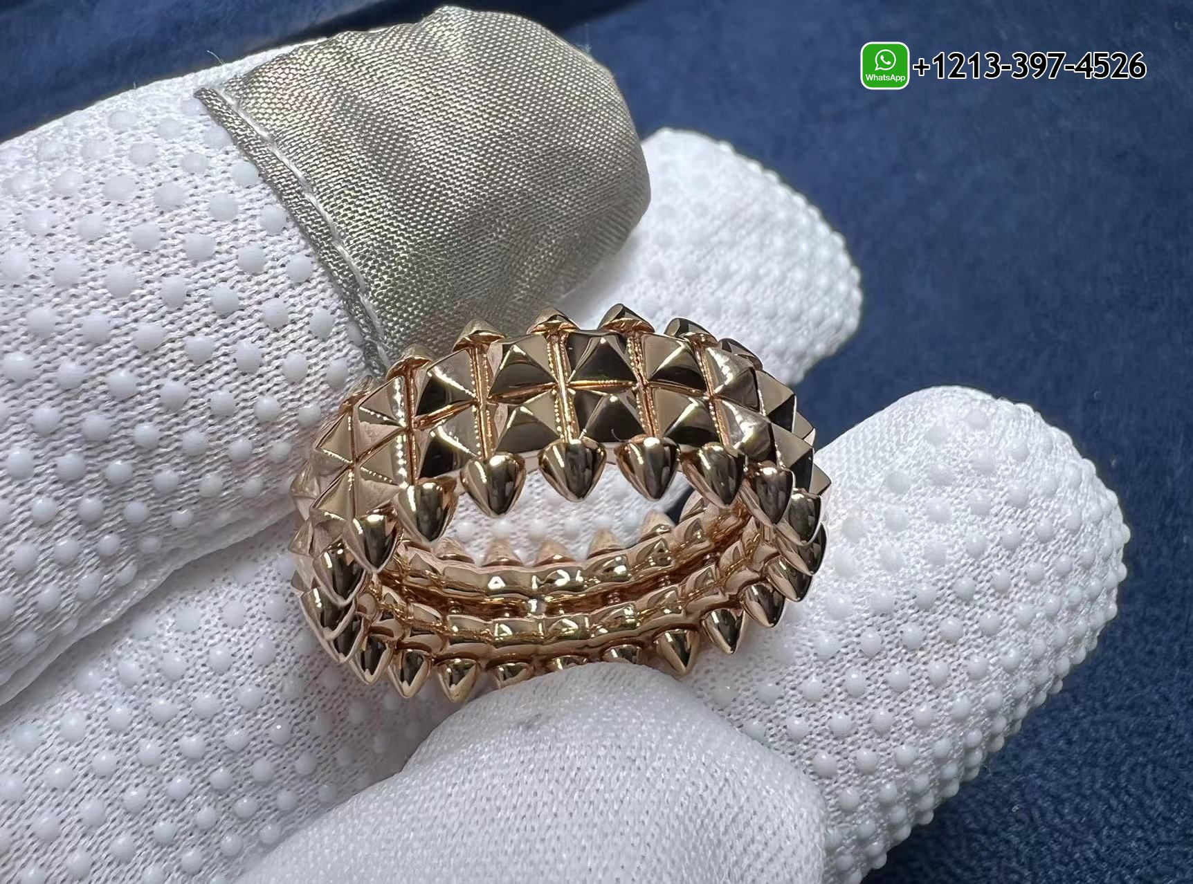 kseddwwxi53 Custom Made Cartier Pure 18k Rose Gold 9.2mm Clash de Cartier Double-row Ring - High Quality 18k Gold and Diamond Luxury Distinctive Collection Designer Jewelry Customized Factory Price - Image 3