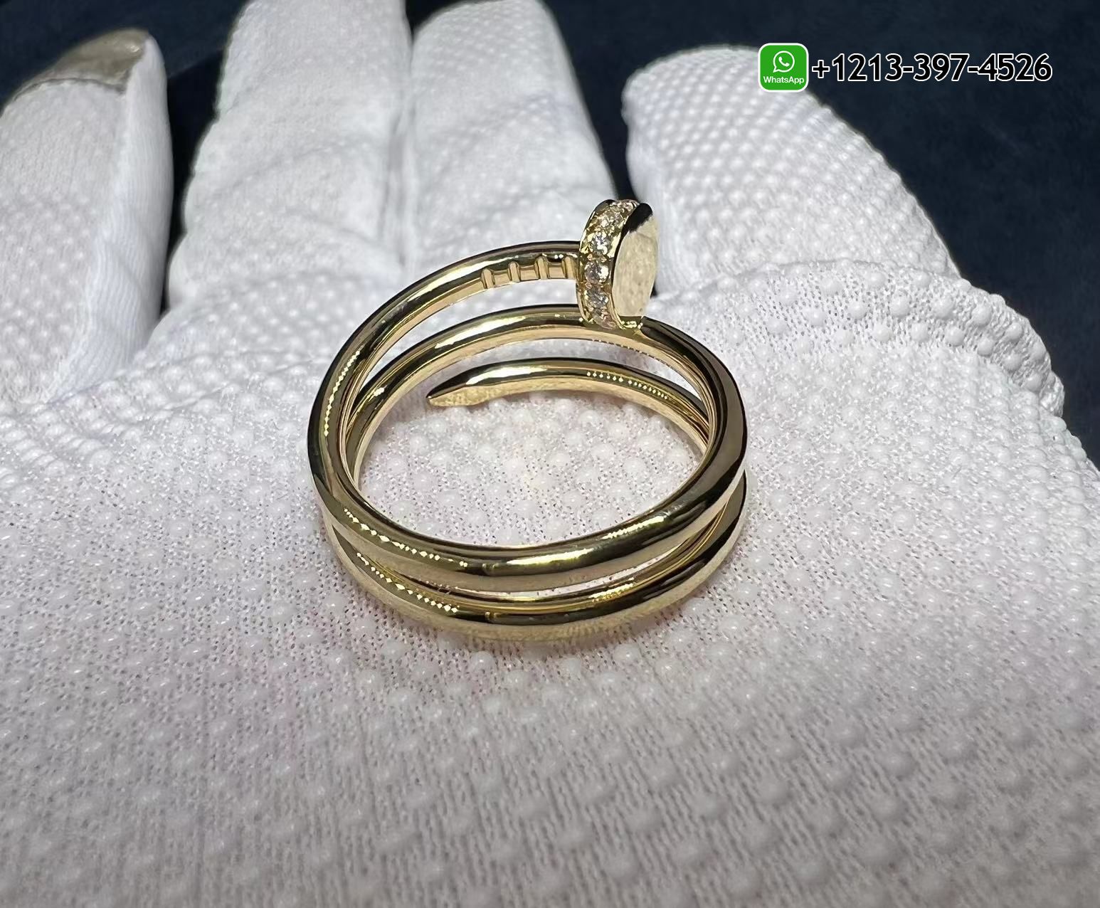 kvu5f2vezqq Best Quality Cartier Juste Un Clou 18k Yellow Gold Diamond Double Row Nail Ring - High Quality 18k Gold and Diamond Luxury Distinctive Collection Designer Jewelry Customized Factory Price - Image 8