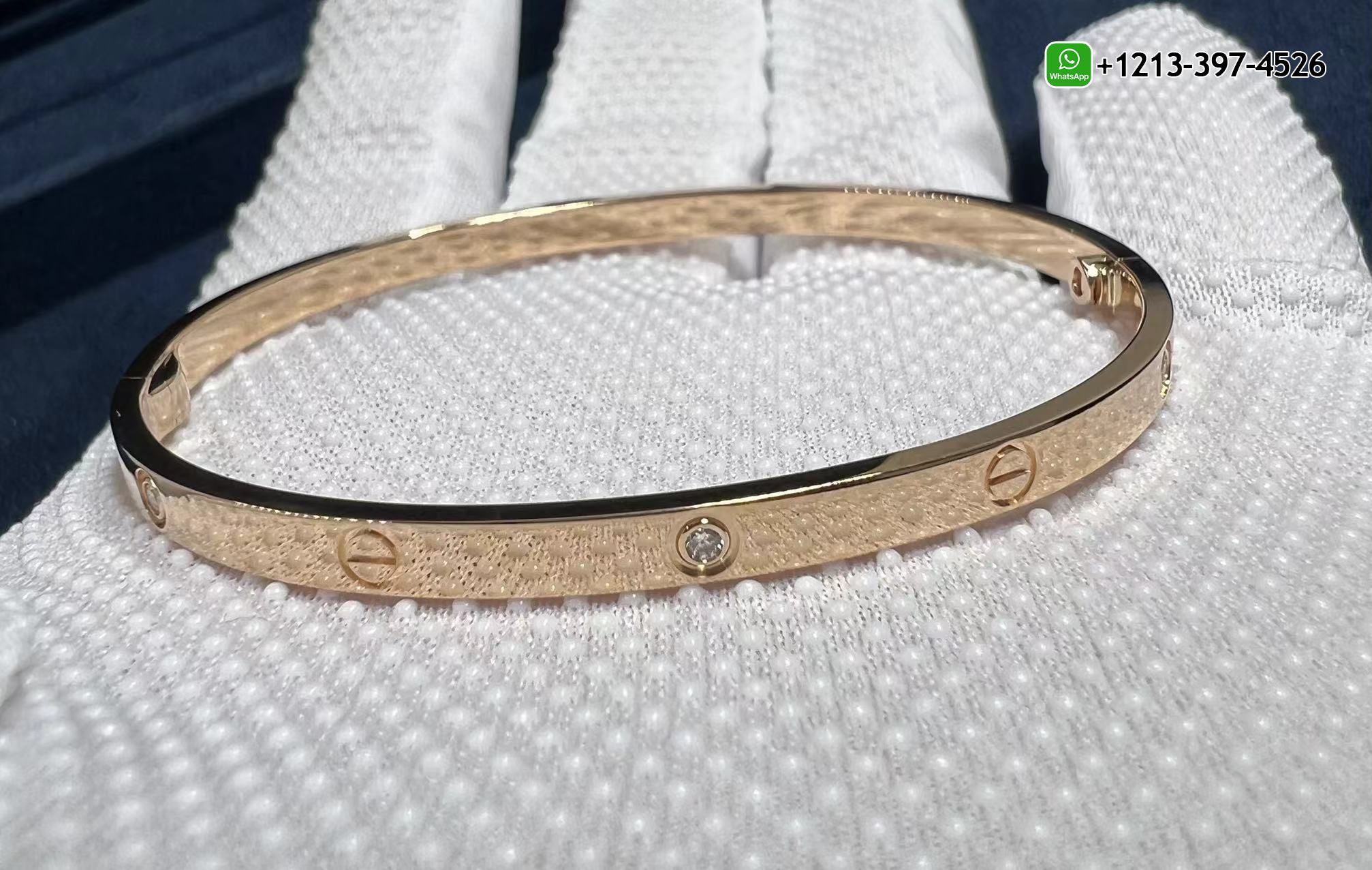 kzscthtib5f Cartier 18k Rose Gold 6 Diamond Small Model Love Bangle Bracelet Replica - High Quality 18k Gold and Diamond Luxury Distinctive Collection Designer Jewelry Customized Factory Price - Image 2