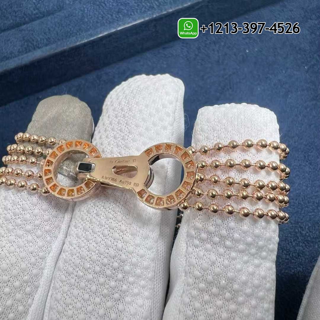 l1bitxdirfm Best Sellers 1:1 Quality Cartier Agrafe 18k Rose Gold Pave Diamonds Tassel Bracelet - High Quality 18k Gold and Diamond Luxury Distinctive Collection Designer Jewelry Customized Factory Price - Image 4