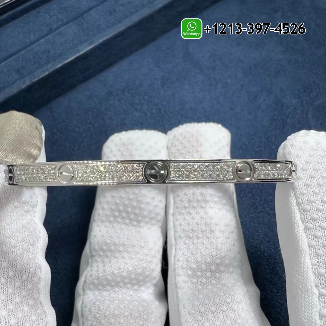 laamdvplzaq High-end sale Custom Made 1:1 Quality Cartier 18K White Gold Diamond Paved Small Model LOVE Bracelet - High Quality 18k Gold and Diamond Luxury Distinctive Collection Designer Jewelry Customized Factory Price
