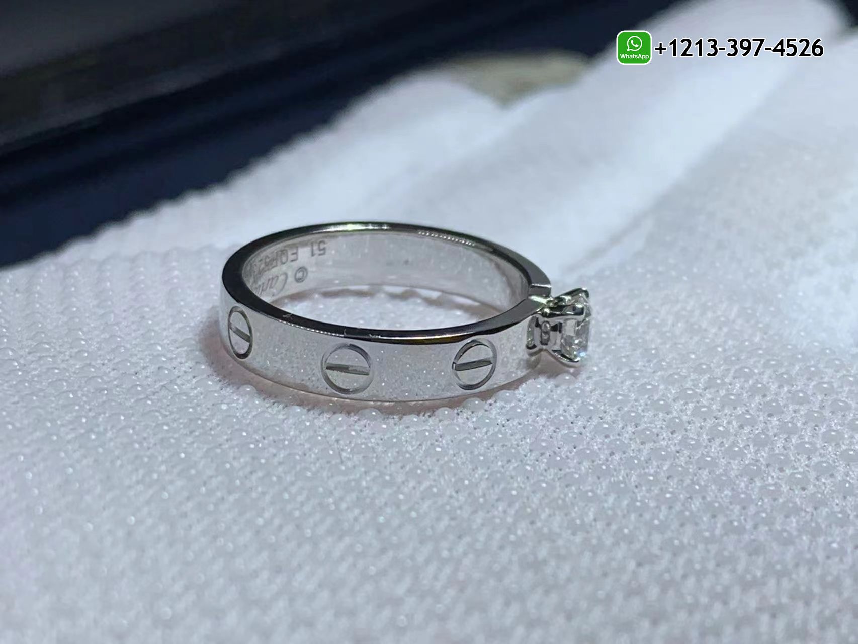 lb10qxz1cdr Custom Made Best Quality 1:1 Copy Cartie Love Solitaire 18K White Gold Diamond Ring - High Quality 18k Gold and Diamond Luxury Distinctive Collection Designer Jewelry Customized Factory Price - Image 6