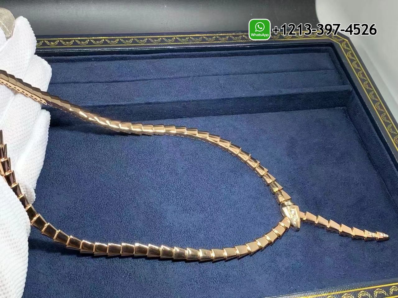 lbidy4t0xit Best Sellers 1:1 Quality Cheap Custom Made Bvlgari Serpenti Viper 18k Rose Gold with Demi Pavé Diamonds Necklace - High Quality 18k Gold and Diamond Luxury Distinctive Collection Designer Jewelry Customized Factory Price - Image 2