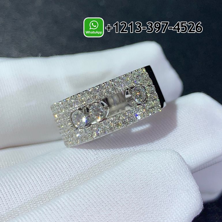 lbm2tk3h02h Custom Made Best Sellers Quality 1:1 Copy Messika Move Noa LM Pavé 18K White Gold Diamond Ring - High Quality 18k Gold and Diamond Luxury Distinctive Collection Designer Jewelry Customized Factory Price - Image 2