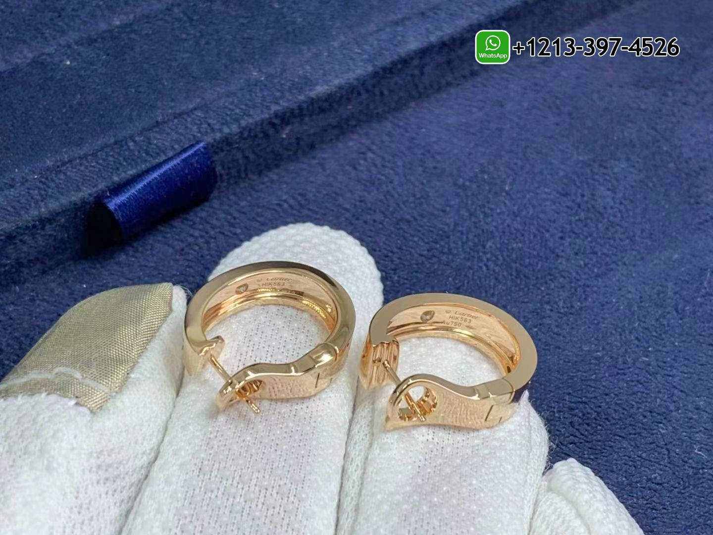 lecudi1hpai Custom Made Best Quality 1:1 Cartier 18K Rose Gold 2 Diamonds LOVE Hoop Earrings - High Quality 18k Gold and Diamond Luxury Distinctive Collection Designer Jewelry Customized Factory Price - Image 5