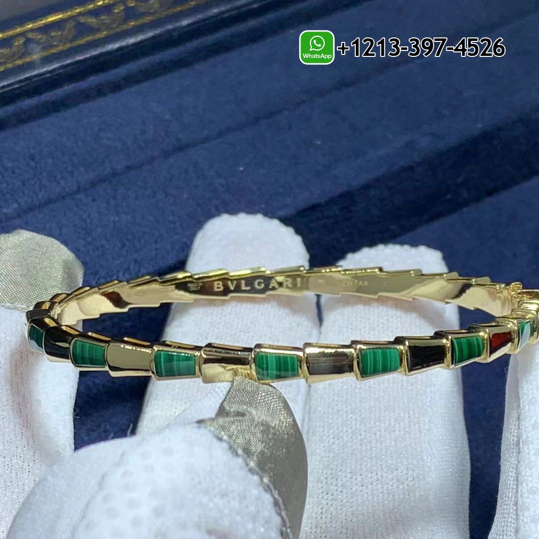 lgvquf4hioc Custom Made Best Quality 1:1 Copy Bvlgari Serpenti 18k Yellow Gold Set With Malachite Elements Bracelet - High Quality 18k Gold and Diamond Luxury Distinctive Collection Designer Jewelry Customized Factory Price