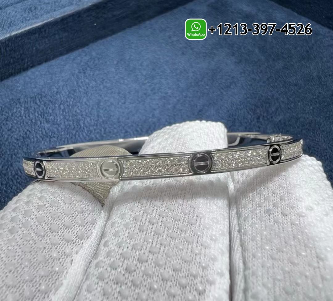 lhj5uoybhuv High-end sale Custom Made 1:1 Quality Cartier 18K White Gold Diamond Paved Small Model LOVE Bracelet - High Quality 18k Gold and Diamond Luxury Distinctive Collection Designer Jewelry Customized Factory Price - Image 8