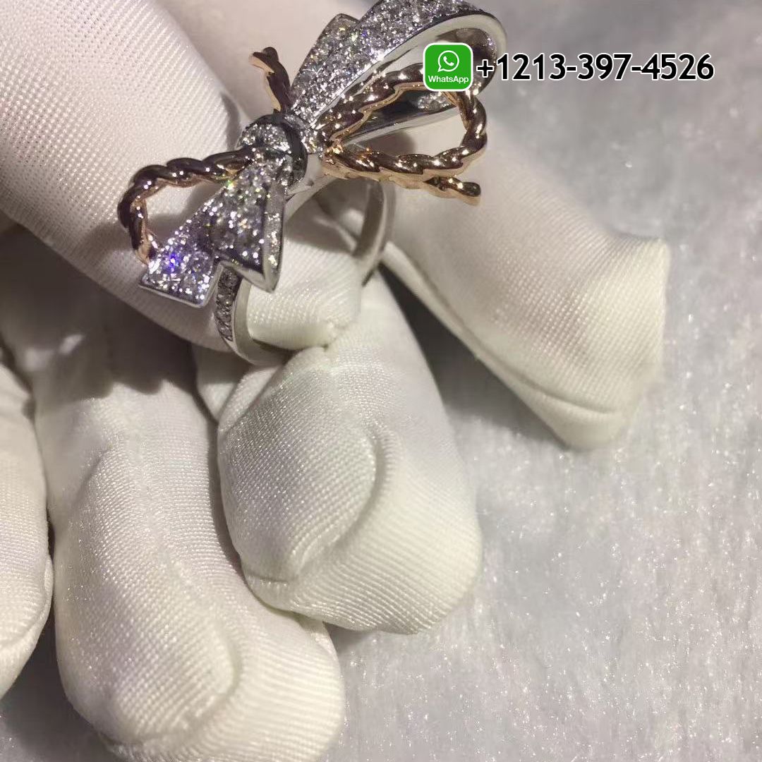 lj0bg3cxfil Custom Made Best Sellers Quality 1:1 Chaumet Insolence 18K White Gold & Rose Gold Diamonds Bow Ring - High Quality 18k Gold and Diamond Luxury Distinctive Collection Designer Jewelry Customized Factory Price