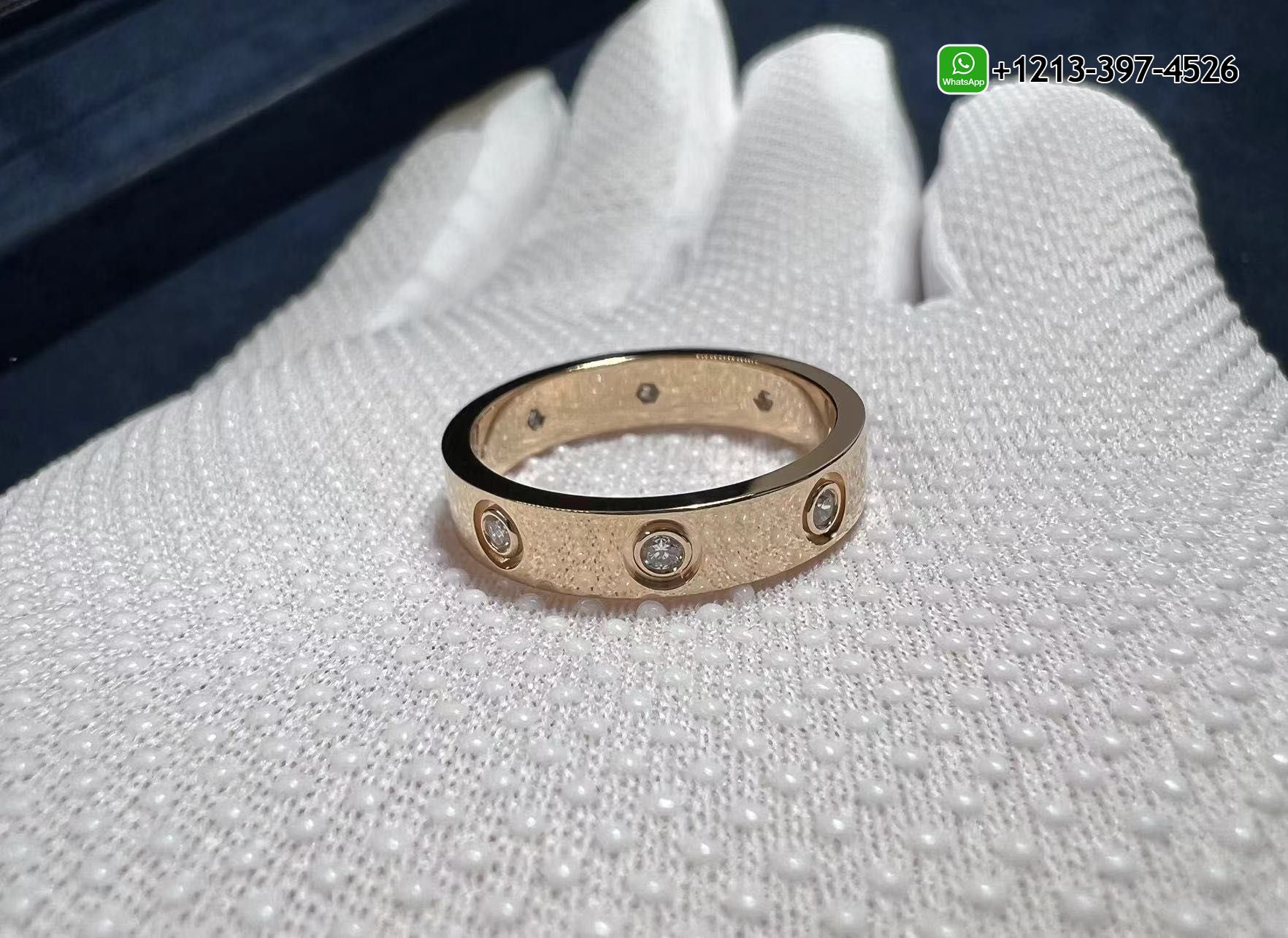 lkzbckn5lgy Custom Made 1:1 Best Quality Cheap Cartier 18k Rose Gold 4MM Band 8 Diamond LOVE Ring Replica - High Quality 18k Gold and Diamond Luxury Distinctive Collection Designer Jewelry Customized Factory Price - Image 5