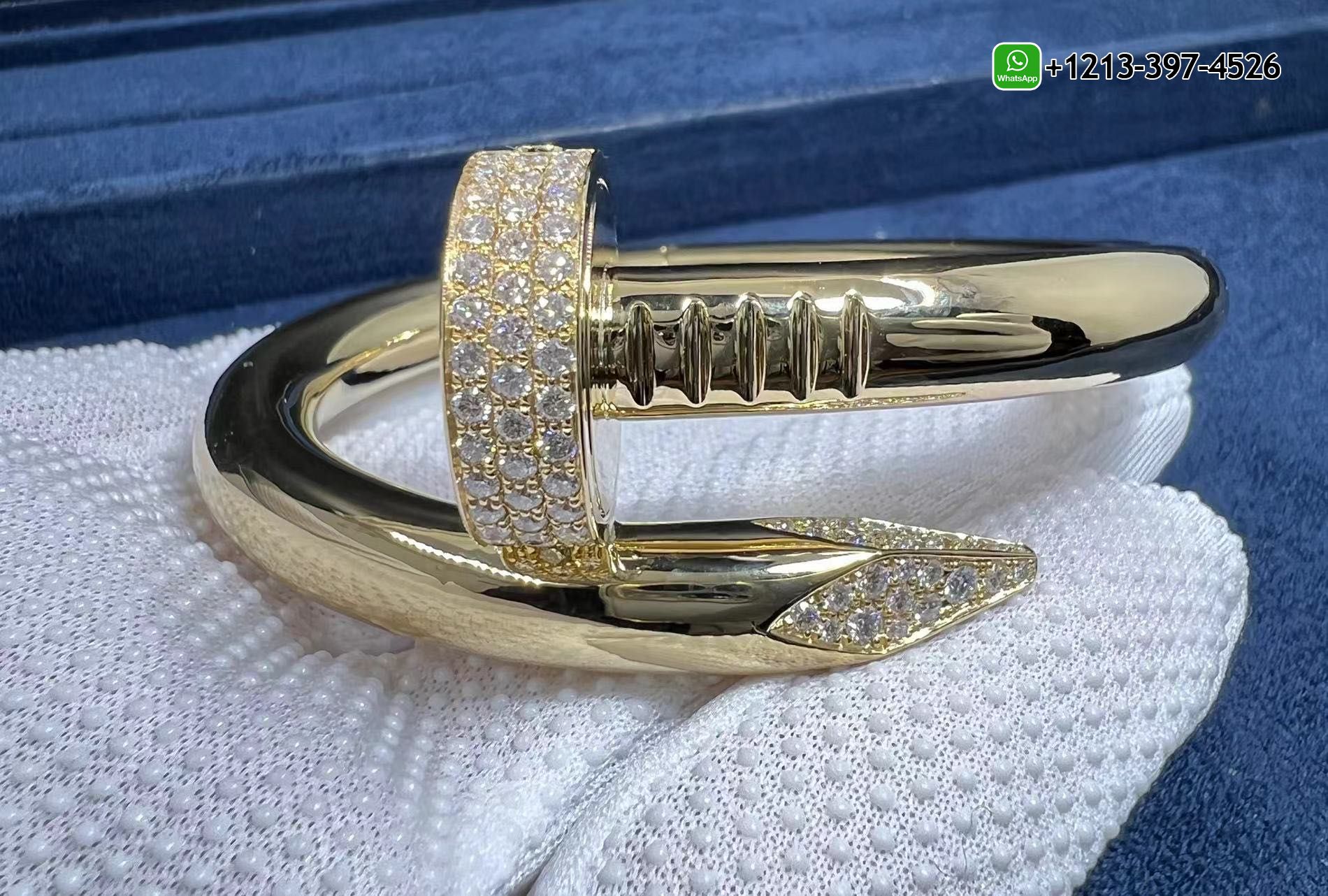 lm4z2vsqvmk Custom Made 1:1 High Quality Replica Cartier 18k Yellow Gold Diamond Large Model Juste un Clou XL Nail Bracelet - High Quality 18k Gold and Diamond Luxury Distinctive Collection Designer Jewelry Customized Factory Price - Image 8