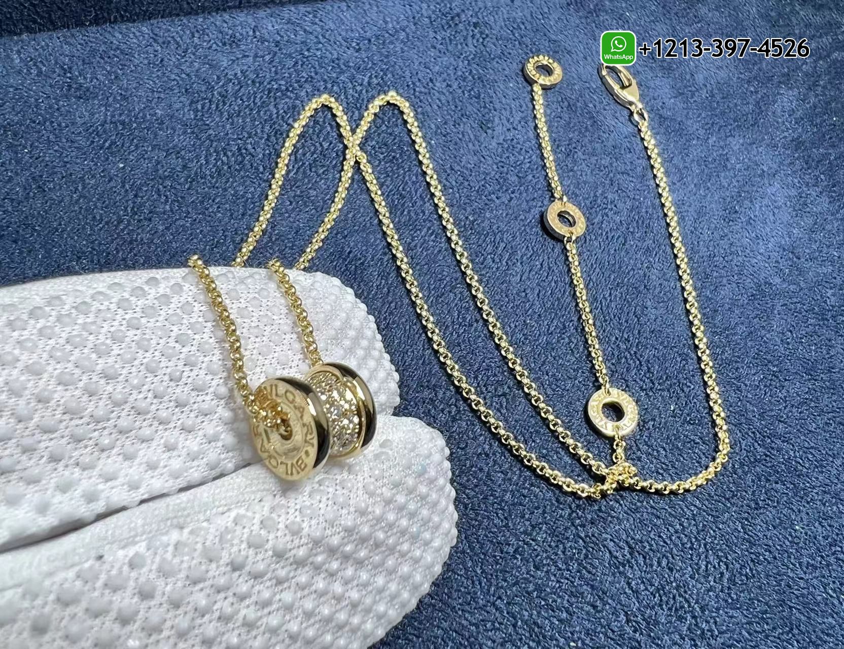 ln30oiwyukk Custom Made 1:1 High Quality Bvlgari B.zero1 Necklace With18k Yellow Gold Pendant Set with Pavé Diamonds on the Spiral - High Quality 18k Gold and Diamond Luxury Distinctive Collection Designer Jewelry Customized Factory Price - Image 7