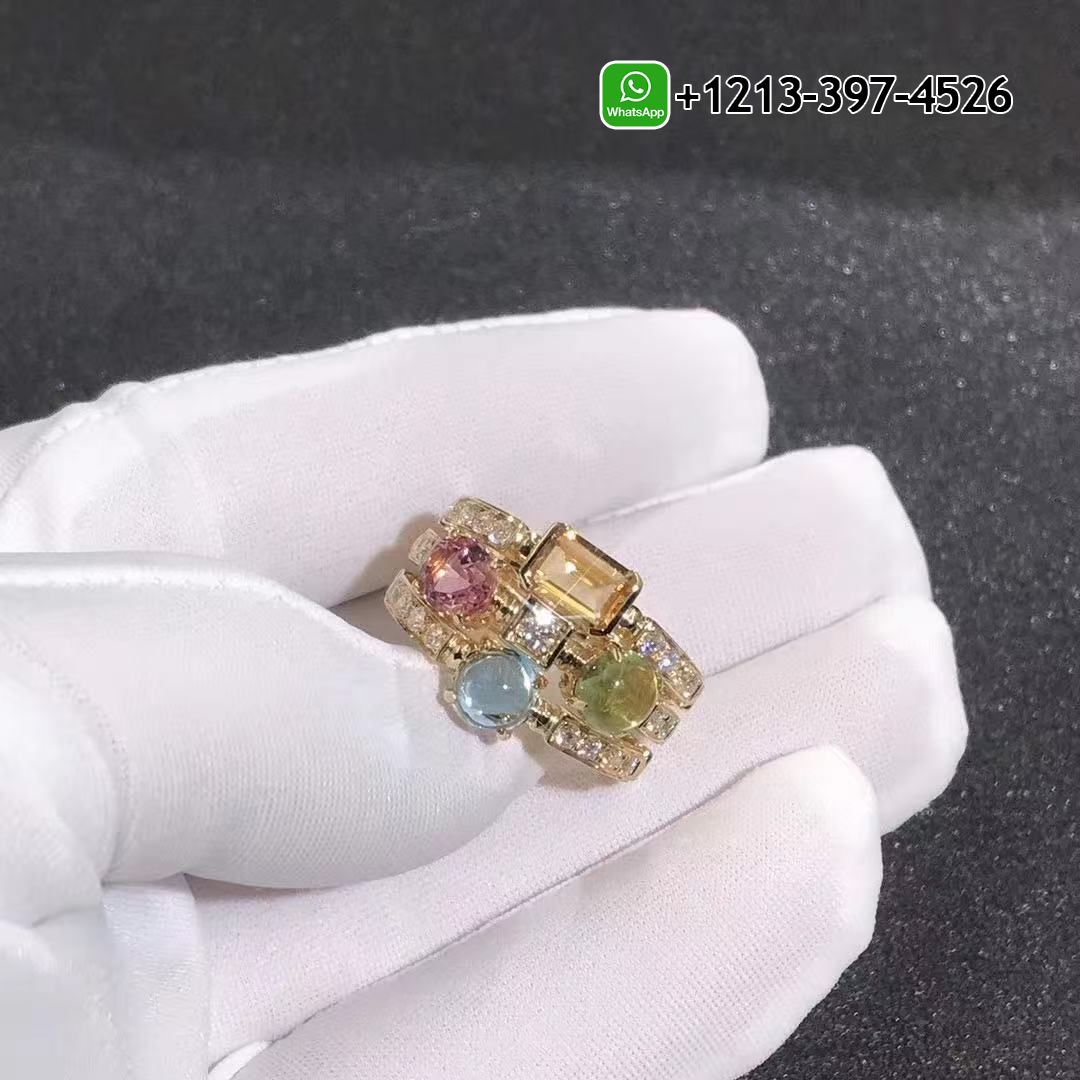 lokrmhzi1gg Bulgari Allegra Multi-Gem Diamond Gold Bvlgari Ring - High Quality 18k Gold and Diamond Luxury Distinctive Collection Designer Jewelry Customized Factory Price