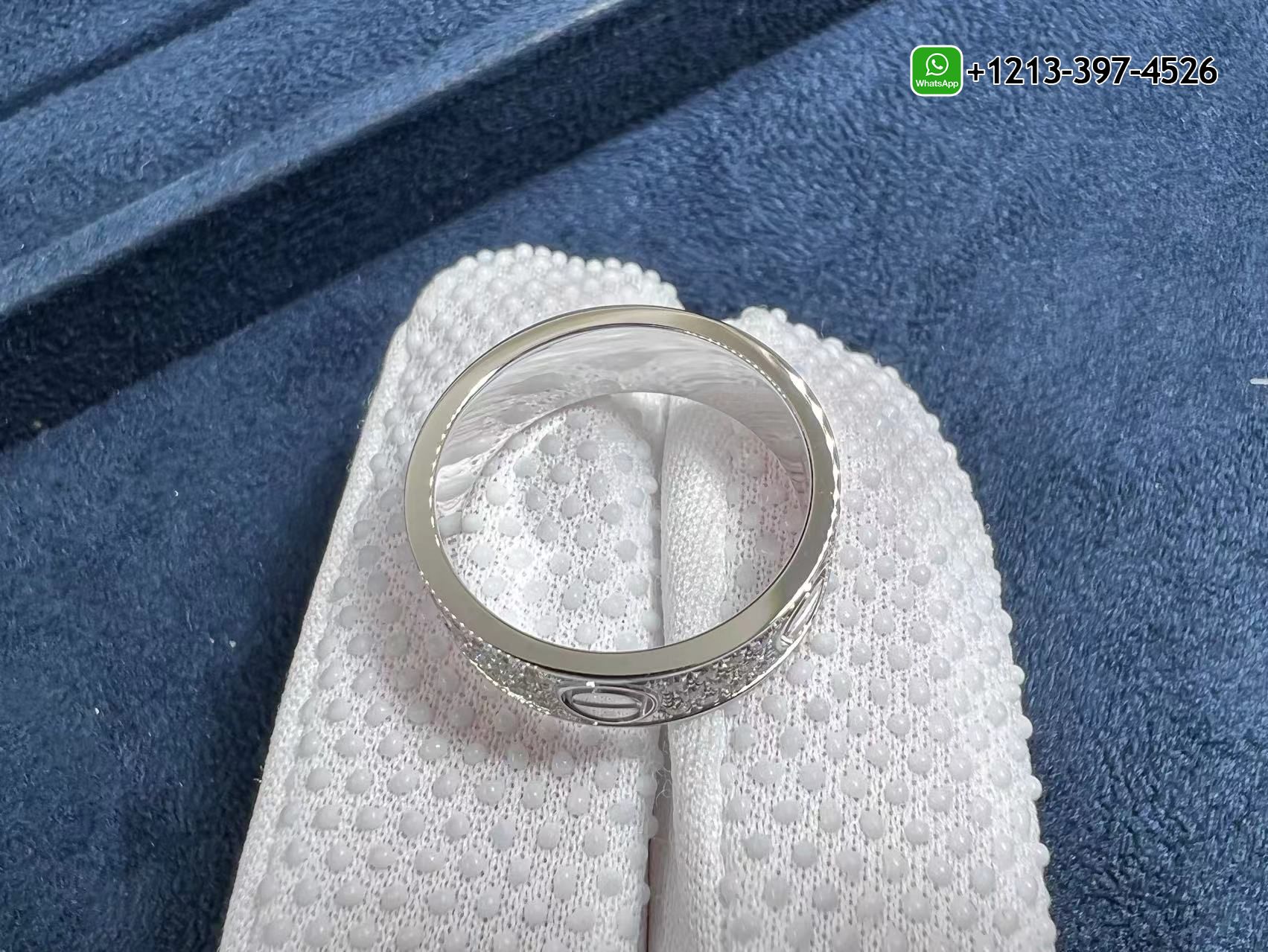 lppipjgeari Custom Made 1:1 Best Quality Cartier Love 18K White Gold Full Diamond-Paved 6.5MM Band Ring - High Quality 18k Gold and Diamond Luxury Distinctive Collection Designer Jewelry Customized Factory Price - Image 2