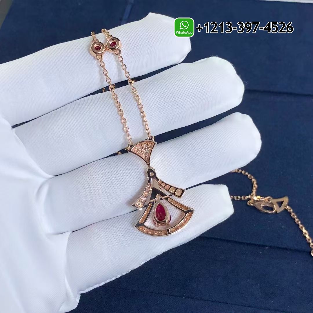 lqaxvc12hvj Custom Made Best Quality 1:1 Bulgari Divas’ Dream Necklace Rose Gold Set Rubies and Diamonds - High Quality 18k Gold and Diamond Luxury Distinctive Collection Designer Jewelry Customized Factory Price - Image 2