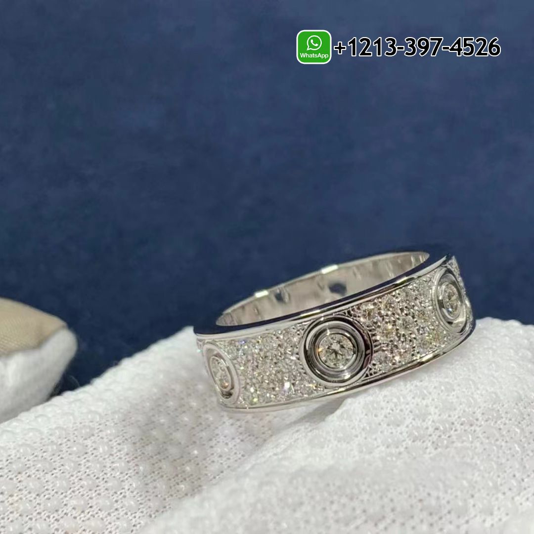 lytiod5c3ax Best Sellers 1:1 Quality Cheap Custom Made Cartier 18K White Gold Full Pave Diamond 6.5mm Band Love Ring - High Quality 18k Gold and Diamond Luxury Distinctive Collection Designer Jewelry Customized Factory Price