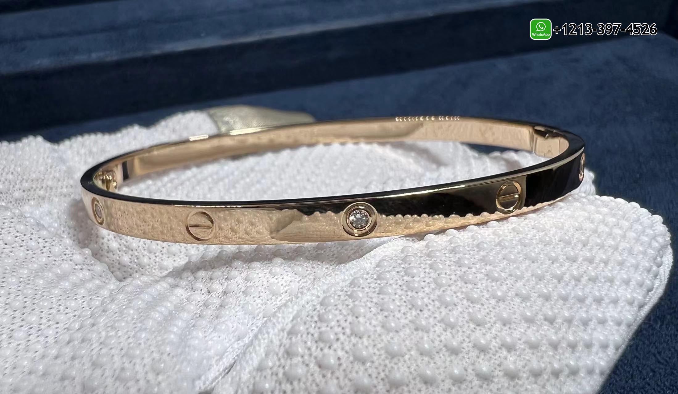 m15bhhjaswp Cartier 18k Rose Gold 6 Diamond Small Model Love Bangle Bracelet Replica - High Quality 18k Gold and Diamond Luxury Distinctive Collection Designer Jewelry Customized Factory Price - Image 3