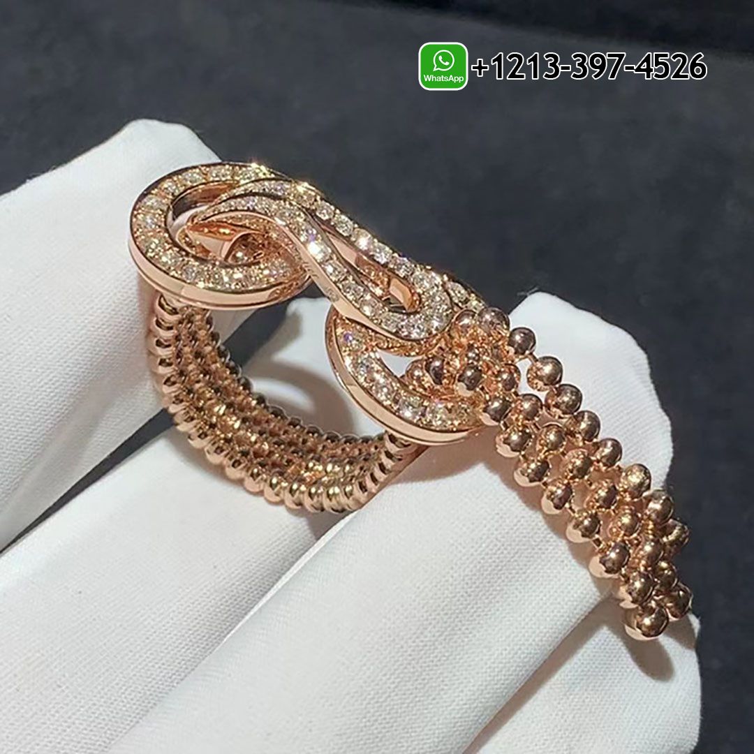 Best Sellers 1:1 Quality Cheap Custom Made Cartier Agrafe 18k Rose Gold Pave Diamonds Tassel Ring - High Quality 18k Gold and Diamond Luxury Distinctive Collection Designer Jewelry Customized Factory Price Mcupw2yaczw