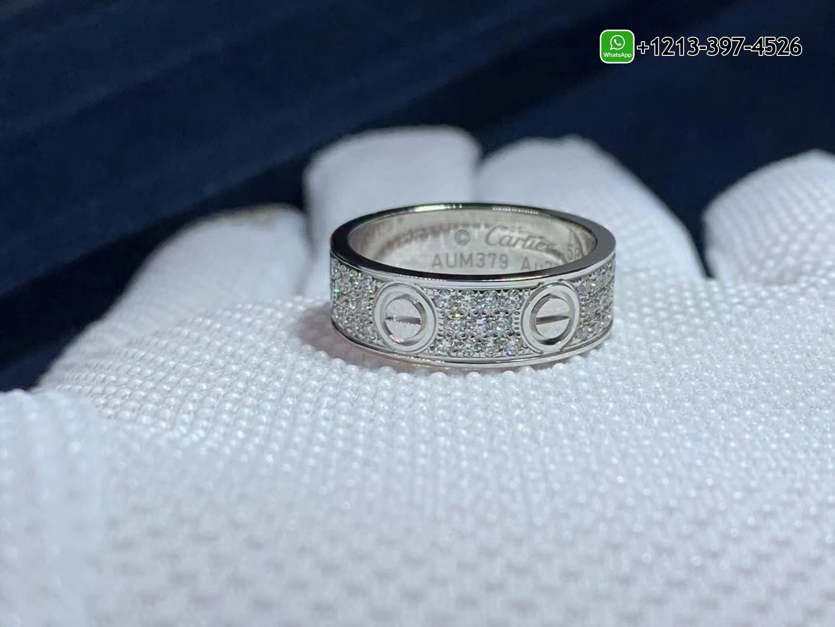 md5zr1credh Best Sellers 1:1 Quality Cheap Custom Made Custom Cartier Love 18K White Gold Full Diamond-Paved 6.5MM Band Ring - High Quality 18k Gold and Diamond Luxury Distinctive Collection Designer Jewelry Customized Factory Price - Image 5