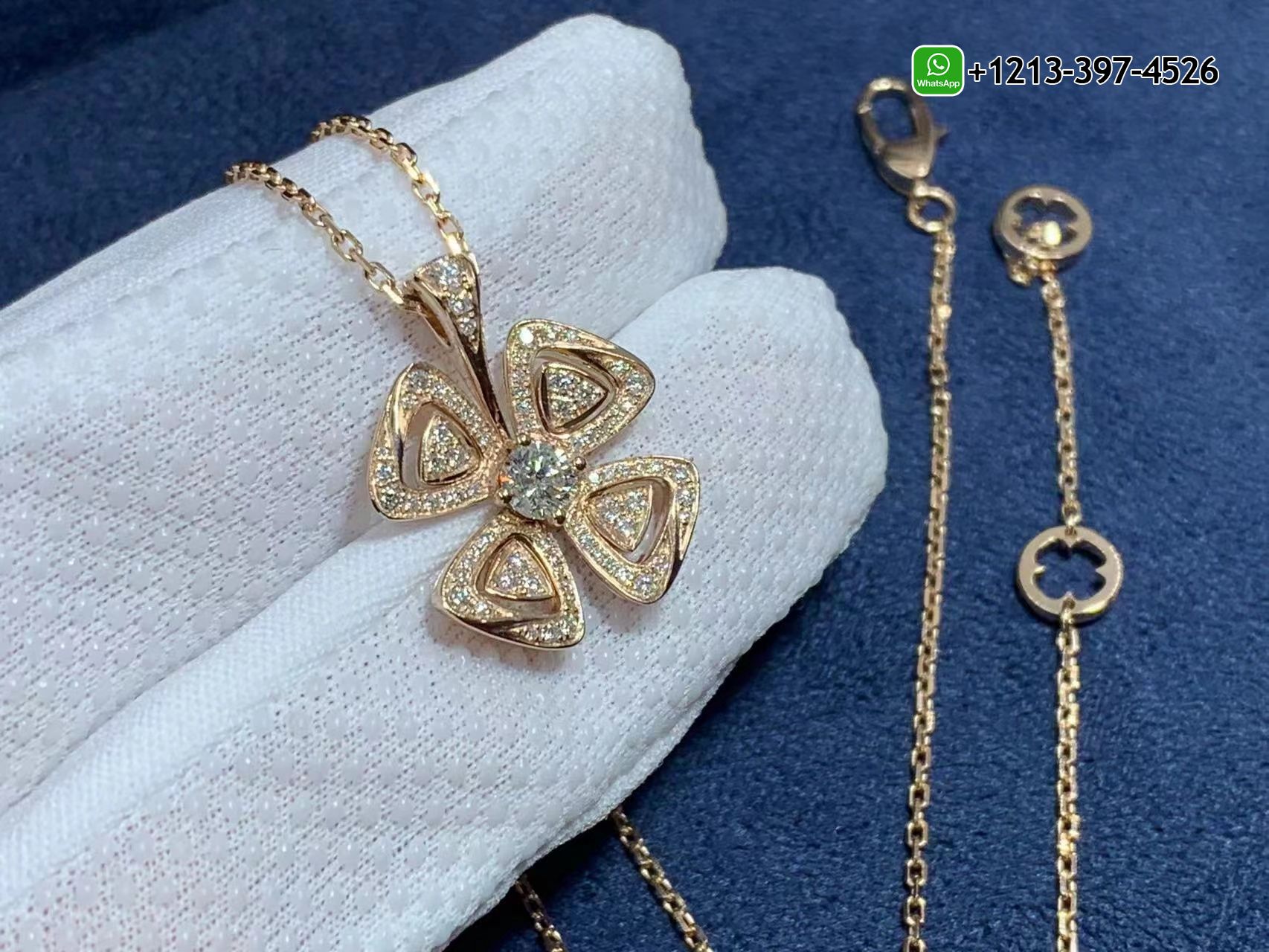 mh1ks1ysssb Best Sellers 1:1 Quality Cheap Custom Made Bvlgari Fiorever 18k Rose Gold Central Diamond Pendant Necklace - High Quality 18k Gold and Diamond Luxury Distinctive Collection Designer Jewelry Customized Factory Price - Image 7