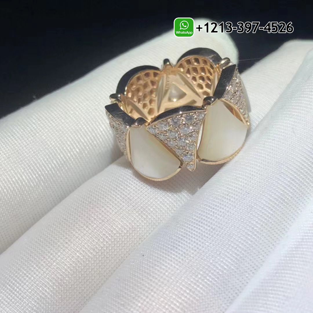 Best Sellers 1:1 Quality Cheap Custom Made Bvlgari Divas Dream Diamond Mother-of-pearl 18k Rose Gold Ring - High Quality 18k Gold and Diamond Luxury Distinctive Collection Designer Jewelry Customized Factory Price