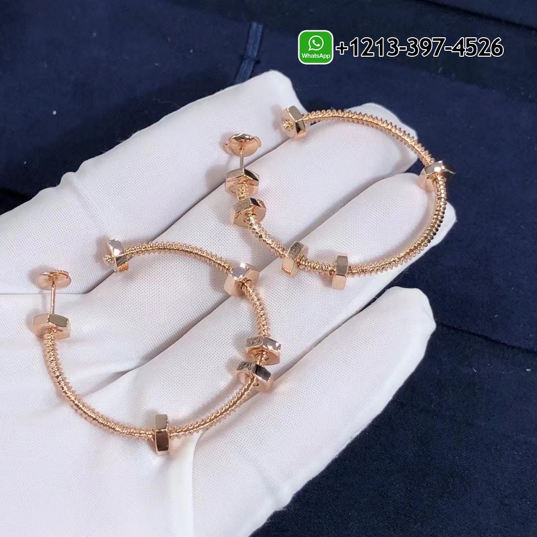 mijzhjlhgda Cartier Ecrou De Cartier 18K Rose Gold Earrings B8301408 - High Quality 18k Gold and Diamond Luxury Distinctive Collection Designer Jewelry Customized Factory Price - Image 5