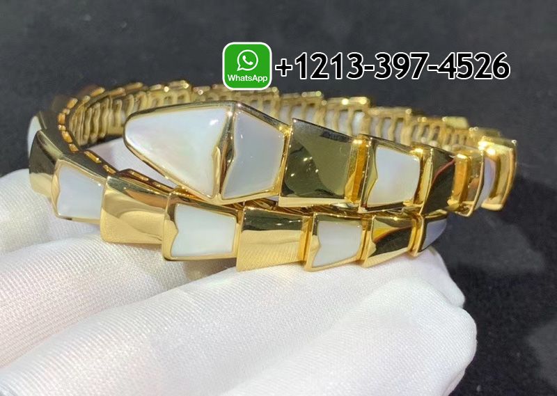miueskv4v03 Best Sellers 1:1 Quality Cheap Custom Made Bulgari Articulated Bulgari Serpenti Mother of Pearl Bracelet - High Quality 18k Gold and Diamond Luxury Distinctive Collection Designer Jewelry Customized Factory Price - Image 2