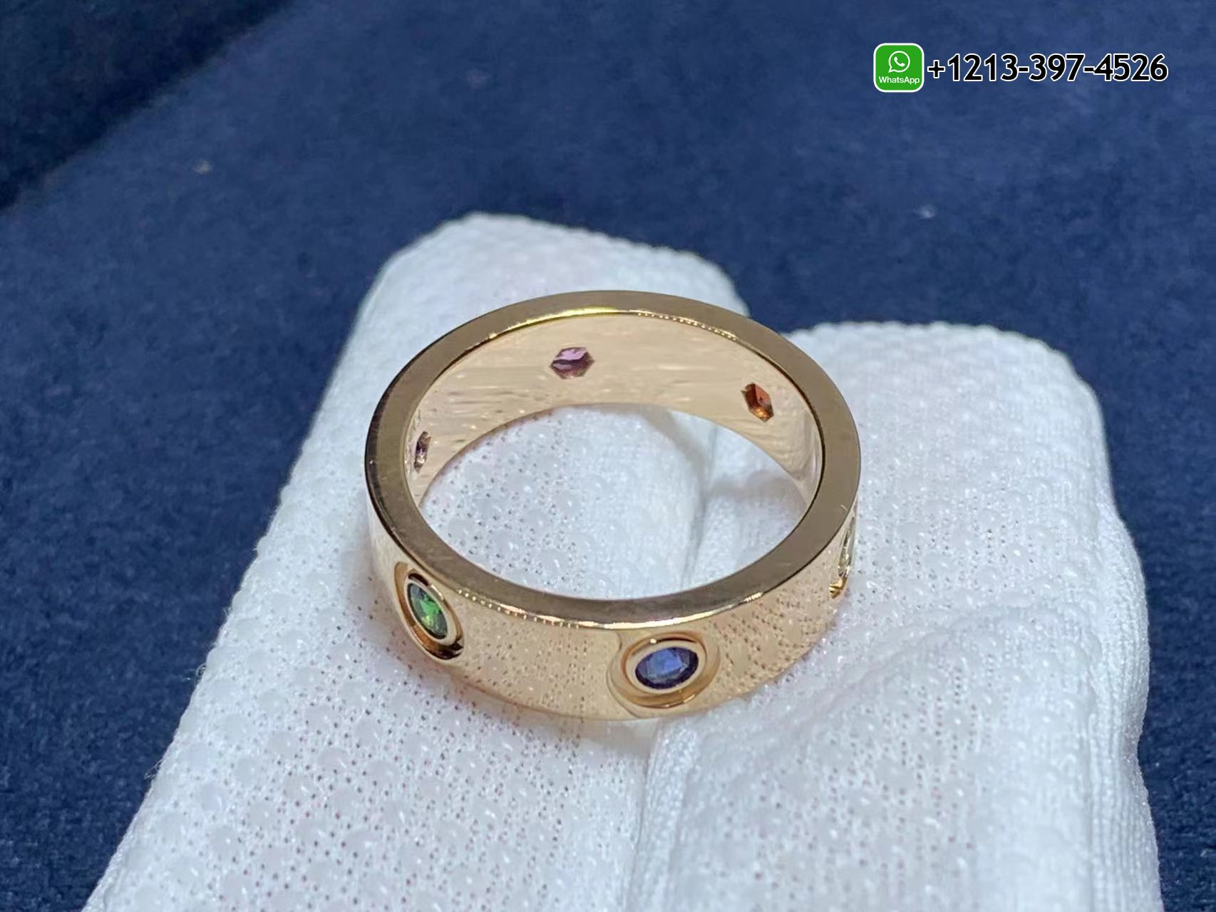 mjnrquqeucn Custom Made Best Quality 1:1 Cartier 18K Rose Gold with Sapphire,Garnet, Amethyst Love Ring - High Quality 18k Gold and Diamond Luxury Distinctive Collection Designer Jewelry Customized Factory Price - Image 5