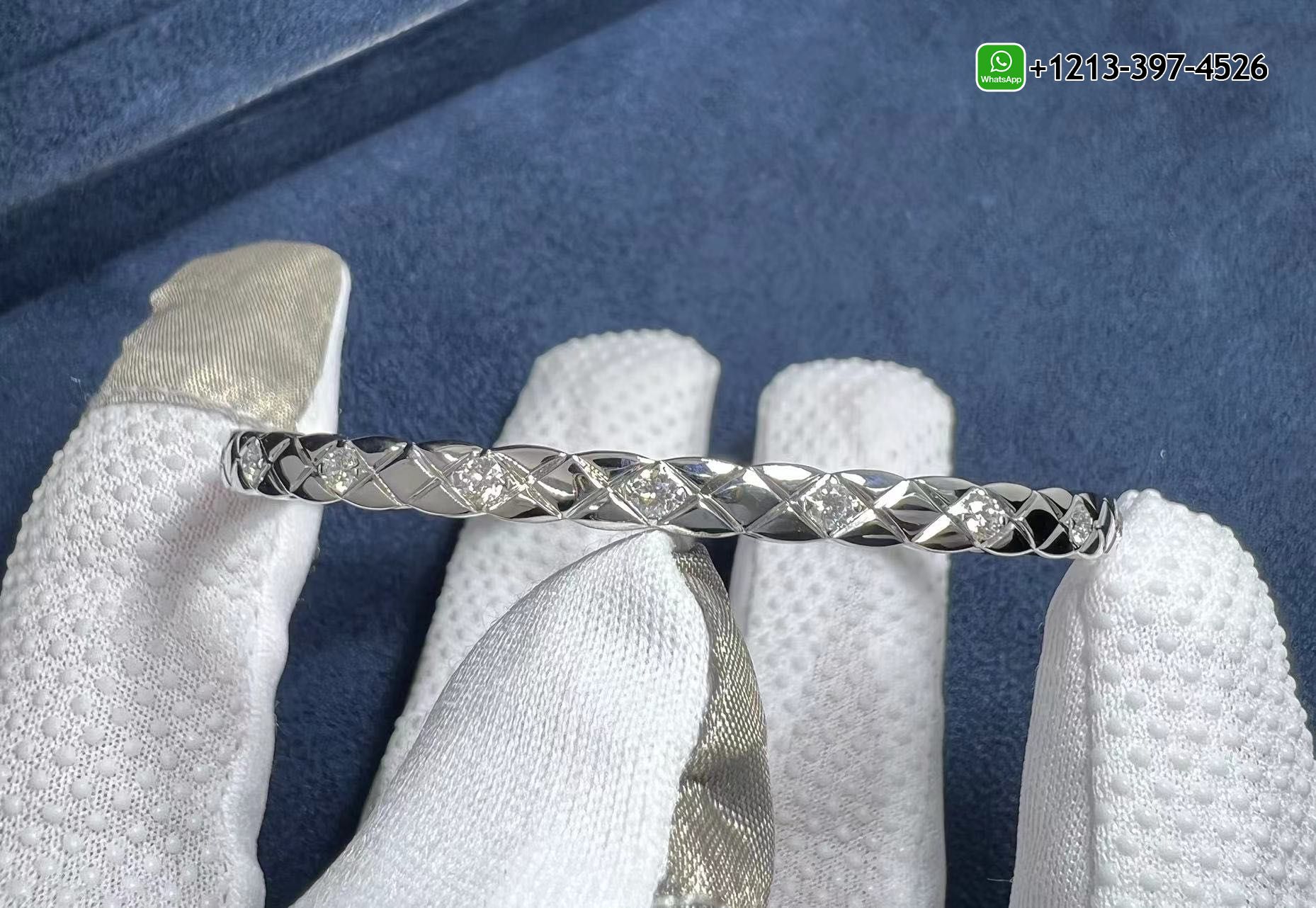 mkf1ltrvayd Custom Made 1:1 High Quality Chanel 18K White Gold 0.32cttw Diamond Coco Crush Mini Bangle - High Quality 18k Gold and Diamond Luxury Distinctive Collection Designer Jewelry Customized Factory Price - Image 2