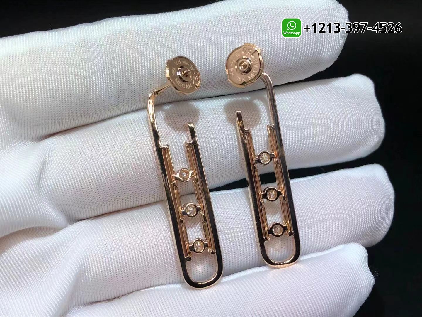 mr4154fmkro Best Sellers 1:1 Quality Cheap Custom Made Messika Boucles d’oreilles Move 10th PM Pink Gold Diamond Earrings - High Quality 18k Gold and Diamond Luxury Distinctive Collection Designer Jewelry Customized Factory Price - Image 2