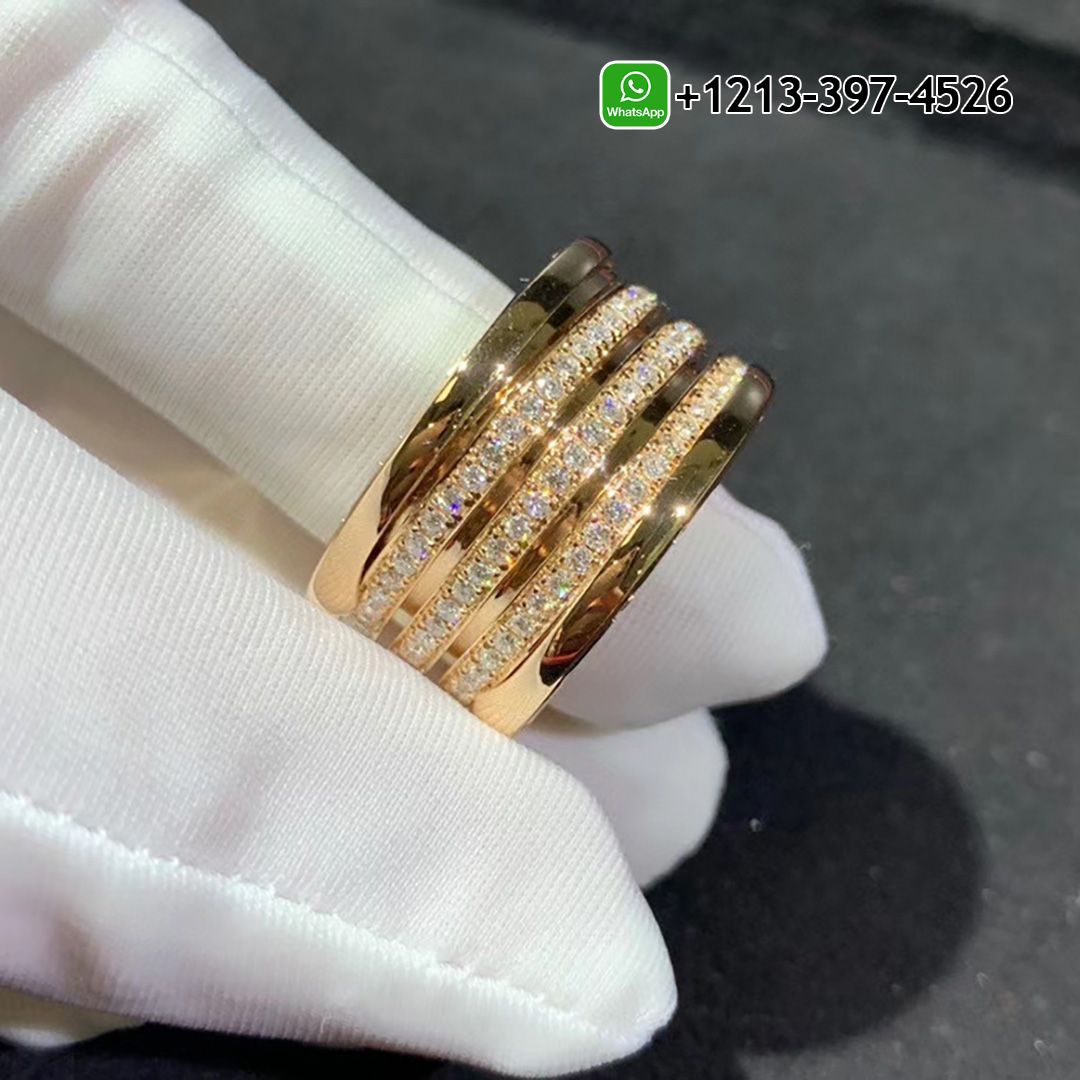 ms3bgd4rkkn Bvlgari 4 Band B.Zero1 Diamond 18k Yellow Gold Ring - High Quality 18k Gold and Diamond Luxury Distinctive Collection Designer Jewelry Customized Factory Price - Image 5