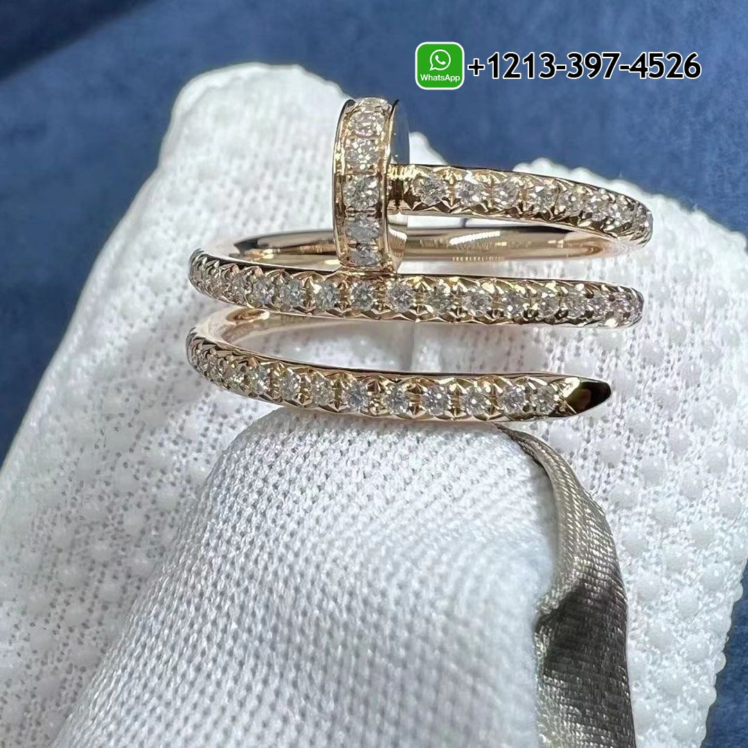 Best Sellers 1:1 Quality Cheap Custom Made Cartier Juste un Clou 18k Rose Gold Pave Diamond Double Nail Ring - High Quality 18k Gold and Diamond Luxury Distinctive Collection Designer Jewelry Customized Factory Price Mwjr4lghwmy