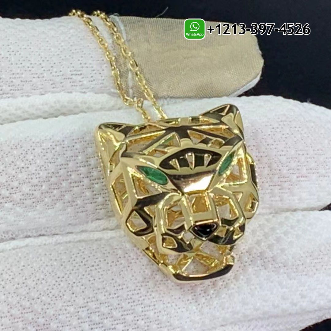 Custom Made Best Quality 1:1 Cartier 18k Yellow Gold Openwork Panthere de Cartier Pendant Necklace - High Quality 18k Gold and Diamond Luxury Distinctive Collection Designer Jewelry Customized Factory Price Mxzz1vu4wp0