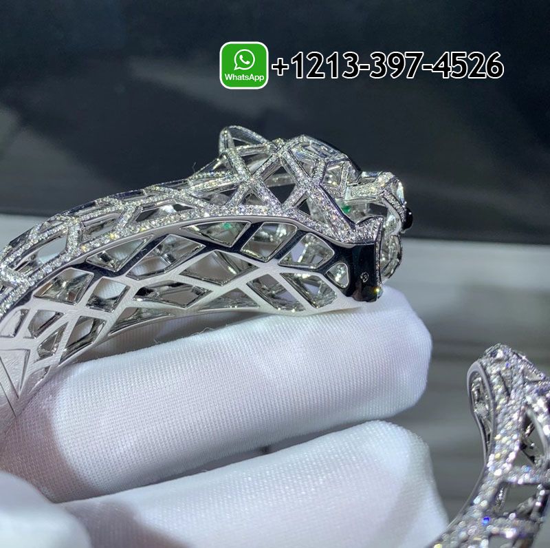 mzqok5sybu1 Best Sellers 1:1 Quality Cheap Custom Made Panthère de Cartier Bracelet 18K White Gold With 5.46ct Diamonds Paved - High Quality 18k Gold and Diamond Luxury Distinctive Collection Designer Jewelry Customized Factory Price - Image 3