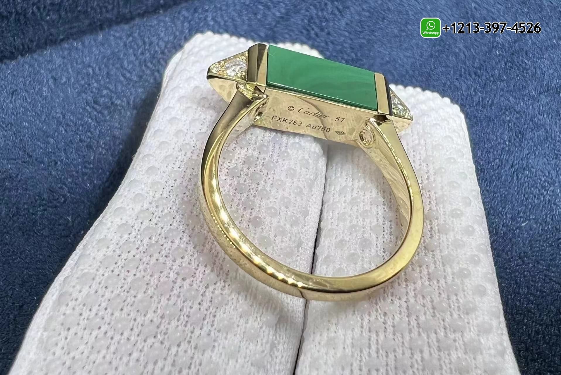 n1mcijnbkhb Best Sellers 1:1 Quality Cheap Custom Made Cartier 18K Yellow Gold Diamond & Malachite Les Berlingots de Cartier Ring - High Quality 18k Gold and Diamond Luxury Distinctive Collection Designer Jewelry Customized Factory Price - Image 5