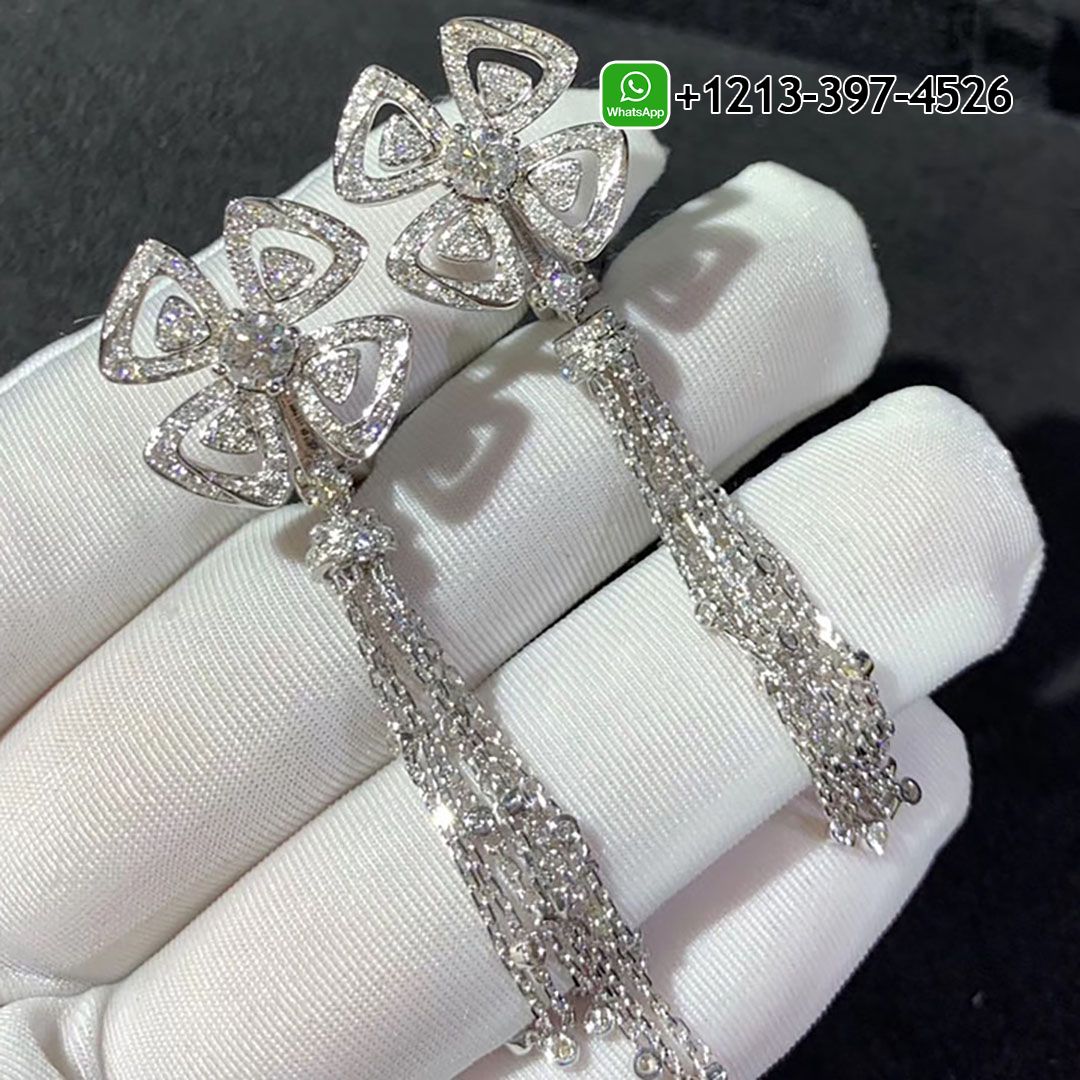 Bvlgari Fiorever 18k White Gold and Diamond Drop Tassels Earrings 354528 - High Quality 18k Gold and Diamond Luxury Distinctive Collection Designer Jewelry Customized Factory Price N3jach0jsdv