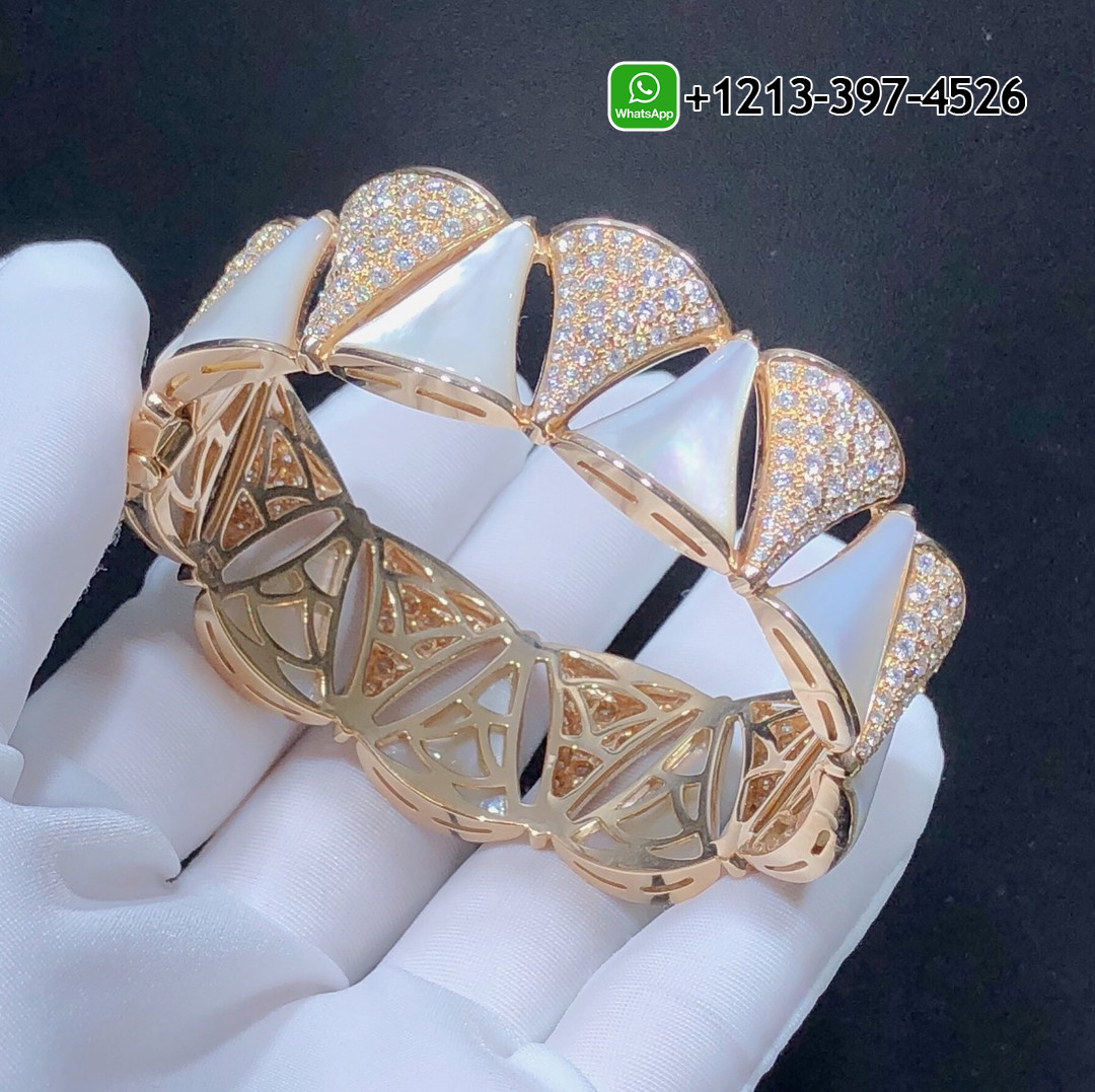n3osesuict3 Bvlgari Divas Dream 18k Rose Gold Pave Diamond Mother-of-Pear High Jewelry Bracelet - High Quality 18k Gold and Diamond Luxury Distinctive Collection Designer Jewelry Customized Factory Price - Image 3