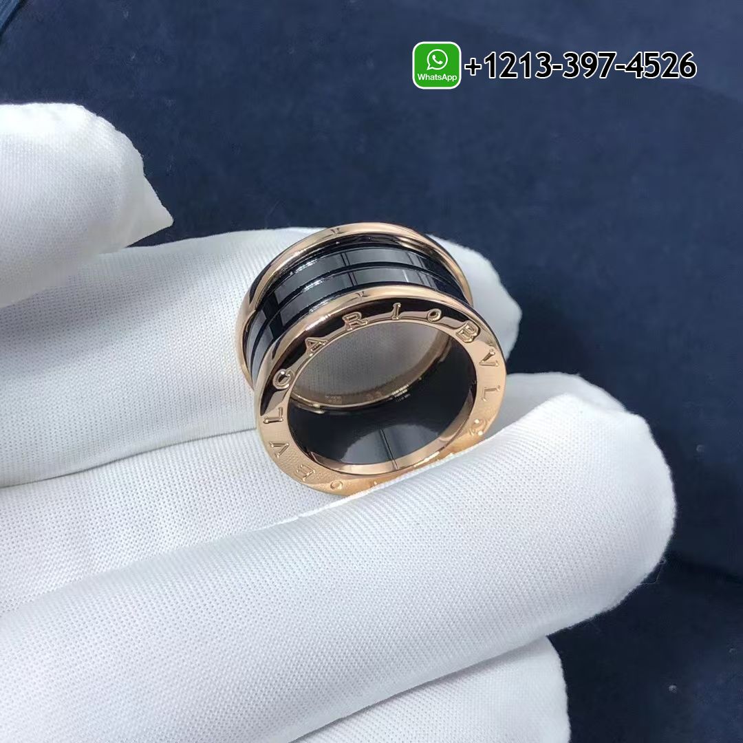 n54vlvv1gc0 Custom Made Best Sellers Quality 1:1 Bulgari B.zero1 four-band ring with 18 kt rose gold black ceramic - High Quality 18k Gold and Diamond Luxury Distinctive Collection Designer Jewelry Customized Factory Price - Image 8