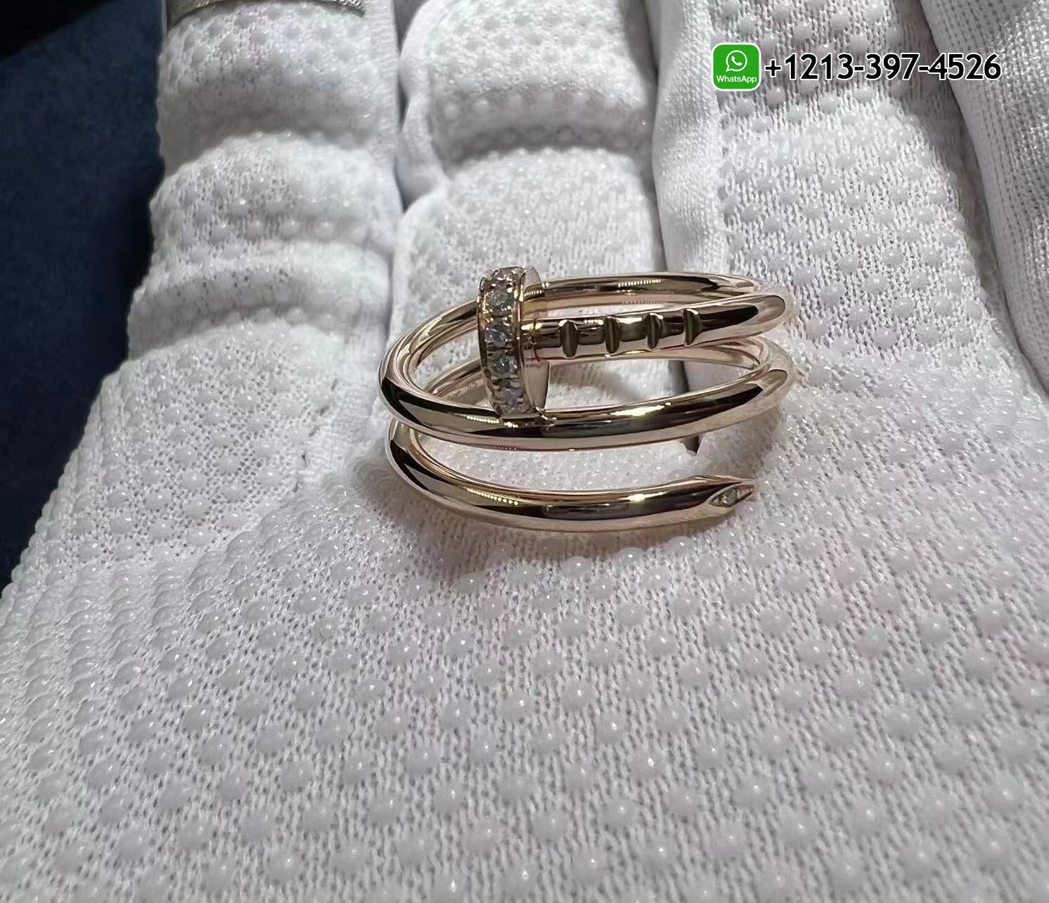 n5jpz02prfv Best Sellers 1:1 Quality Cheap Custom Made Cartier Juste Un Clou 18k Rose Gold Diamond Double Row Nail Ring - High Quality 18k Gold and Diamond Luxury Distinctive Collection Designer Jewelry Customized Factory Price - Image 6