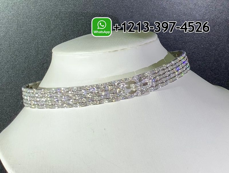 nbo0dnrdysj Custom Made Best Sellers Quality 1:1 Cartier Full Pave Diamonds 18k White Gold 5-Row Agrafe High Jewellery Necklace - High Quality 18k Gold and Diamond Luxury Distinctive Collection Designer Jewelry Customized Factory Price - Image 7