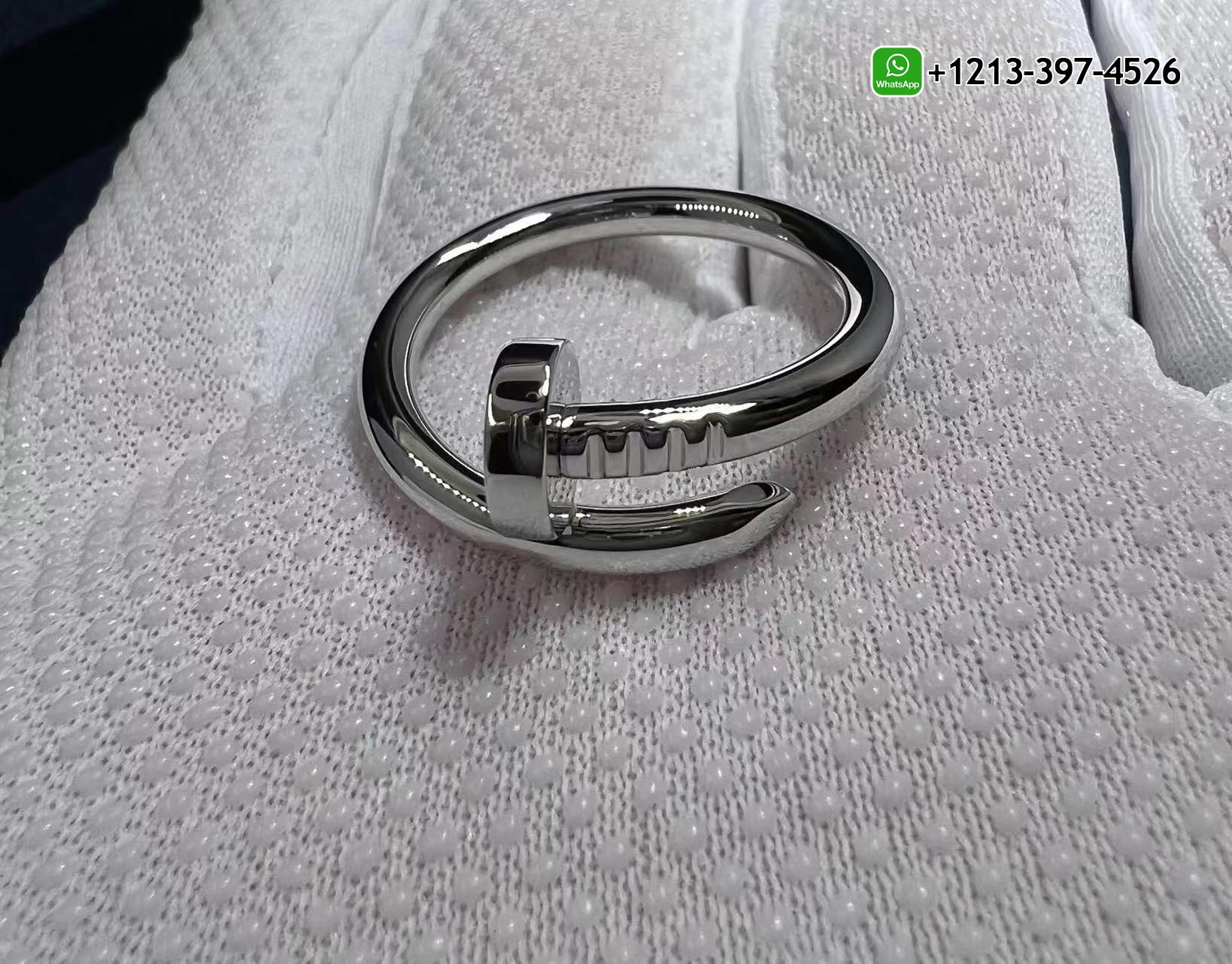 nda42jszh5b Custom Made 1:1 High Quality Cartier Juste un Clou Solid 18k White Gold Ring - High Quality 18k Gold and Diamond Luxury Distinctive Collection Designer Jewelry Customized Factory Price - Image 5