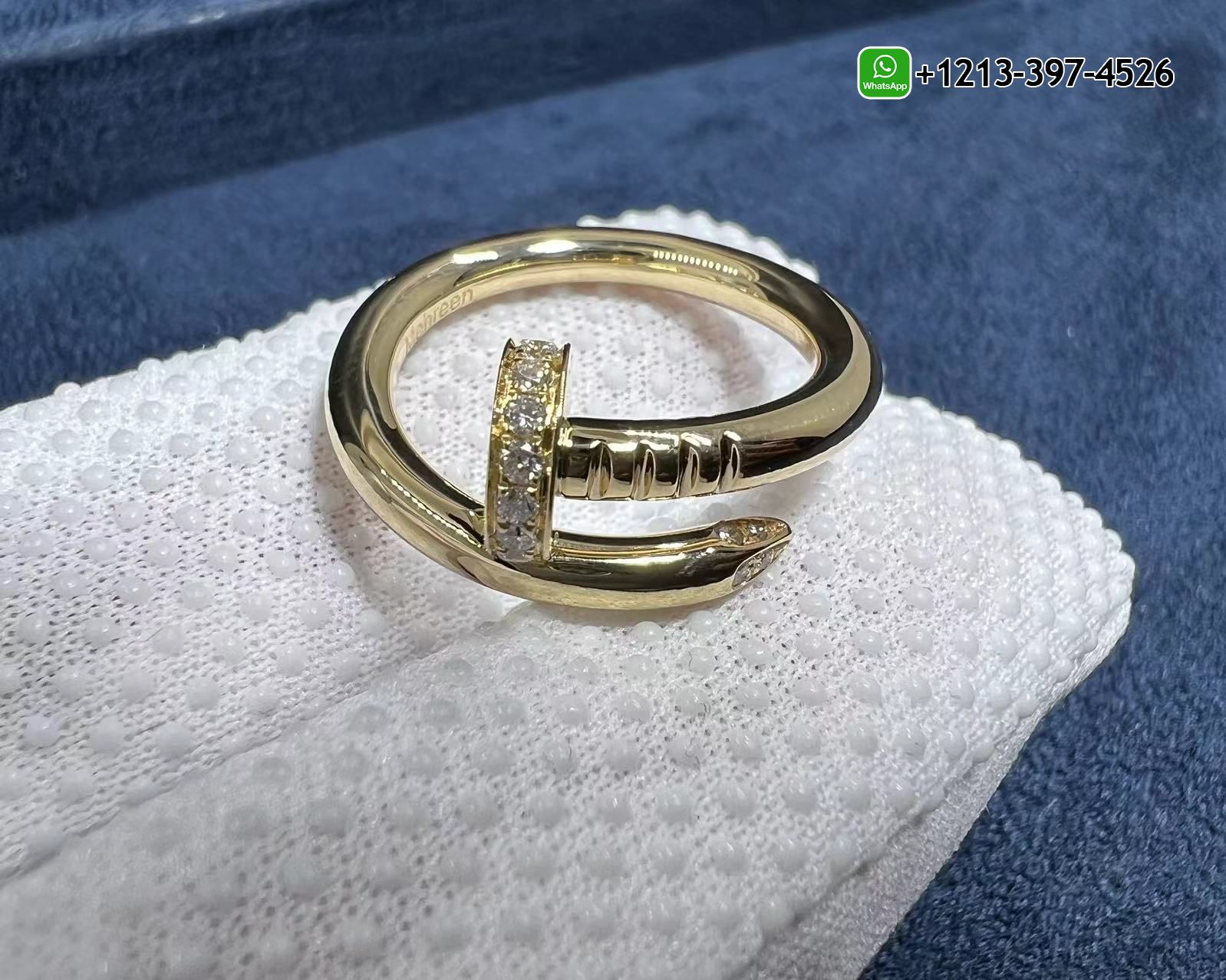nhb4l40yfjj Custom Made Top Quality Replica Cartier 18K Yellow Gold Diamond Nail Juste Un Clou Ring - High Quality 18k Gold and Diamond Luxury Distinctive Collection Designer Jewelry Customized Factory Price - Image 2