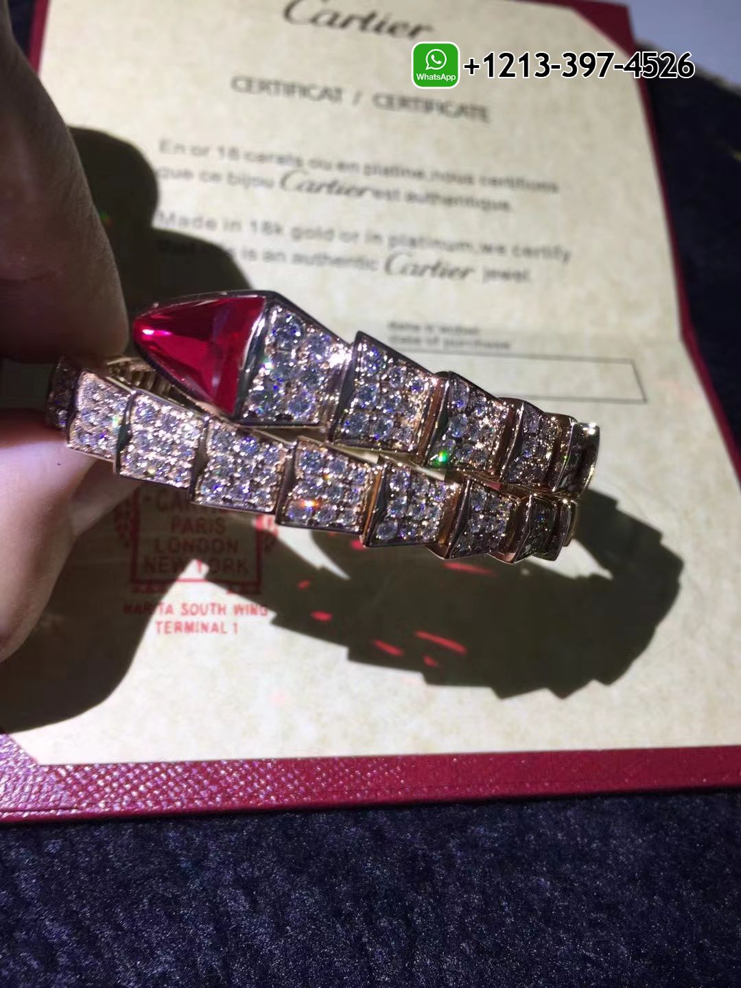 nhqviiymaf4 Custom Made Best Quality 1:1 Bvlgari Serpenti Viper 18k Rose Gold Full Pavé Piamonds and Rubellite One-coil Bracelet - High Quality 18k Gold and Diamond Luxury Distinctive Collection Designer Jewelry Customized Factory Price - Image 4